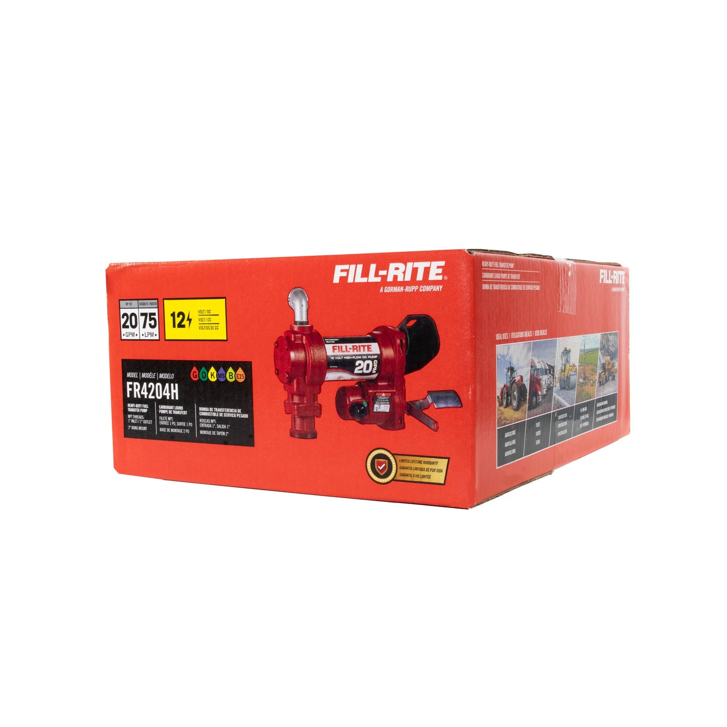 Fill-Rite FR4204H 12V 20 GPM Fuel Transfer Pump (Pump Only) | Gasoline, Diesel, Kerosene, Ethanol Blends, Methanol Blends, & Biodiesel