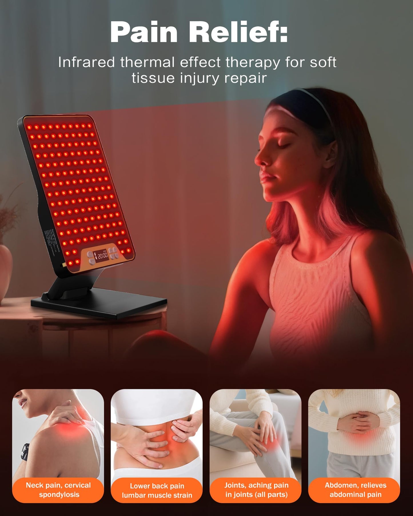 POOKIEGSSRedLight Therapy, Rechargeable InfraredRed Lamp with Triple Chip138LEDs, Adjustable Red Light 630/660 / 850nmDevice with Safety Glasses for Home Office Travel