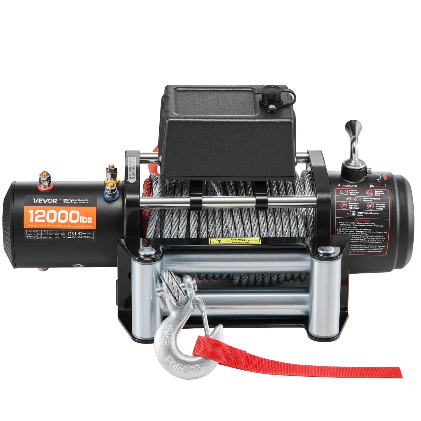 VEVOR Truck Winch 12000lbs Electric Winch 85ft/26m Steel Cable 12V Power Winch Jeep Winch with Wireless Remote Control and Powerful Motor for UTV ATV & Jeep Truck and Wrangler in Car Lift