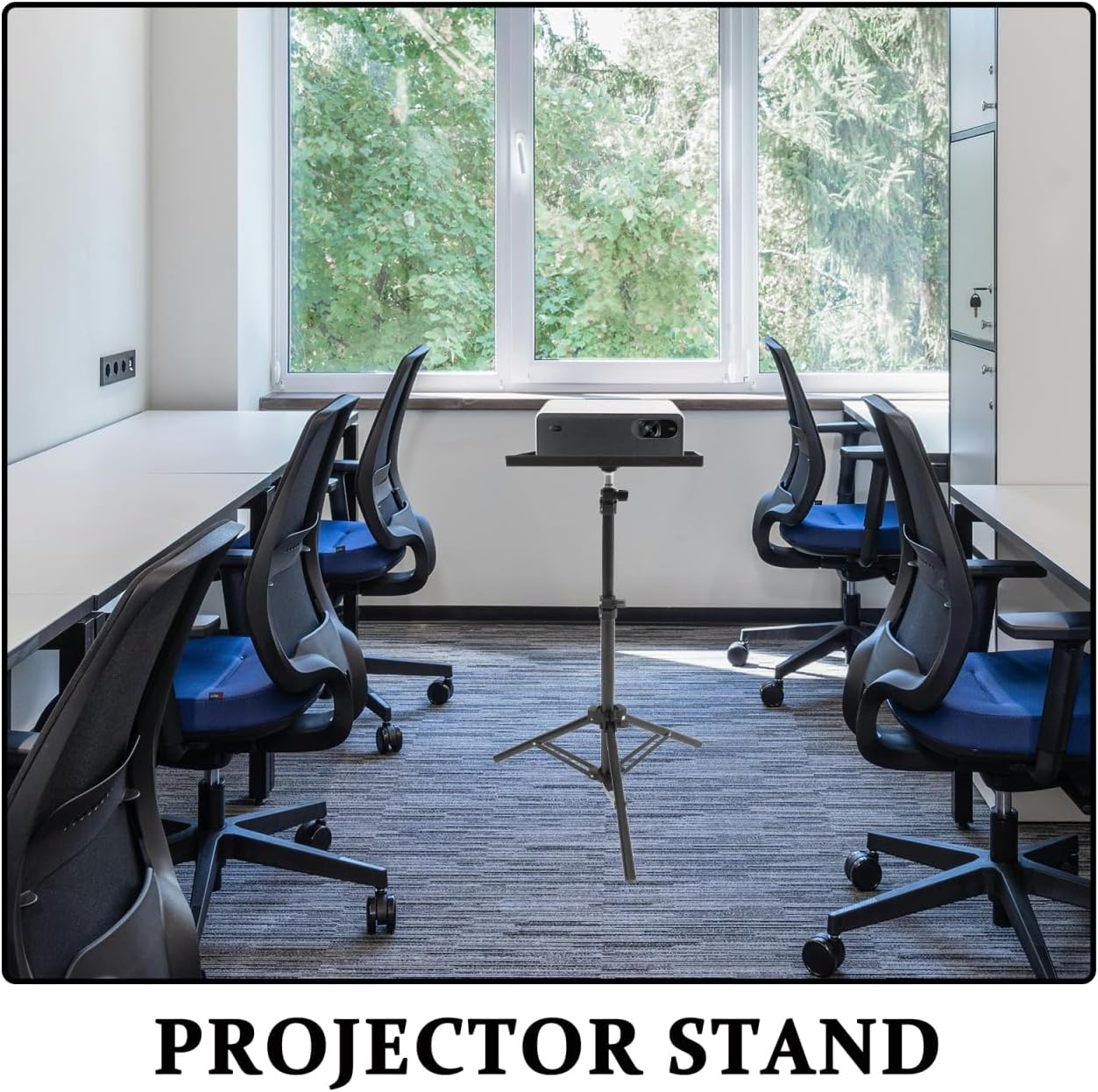 44. 88 Inch, 4.4lbs, 7.09 9.8) Veemoon Small Projector Stand Tripod with Tray, Adjustable Laptop Tripod Holder