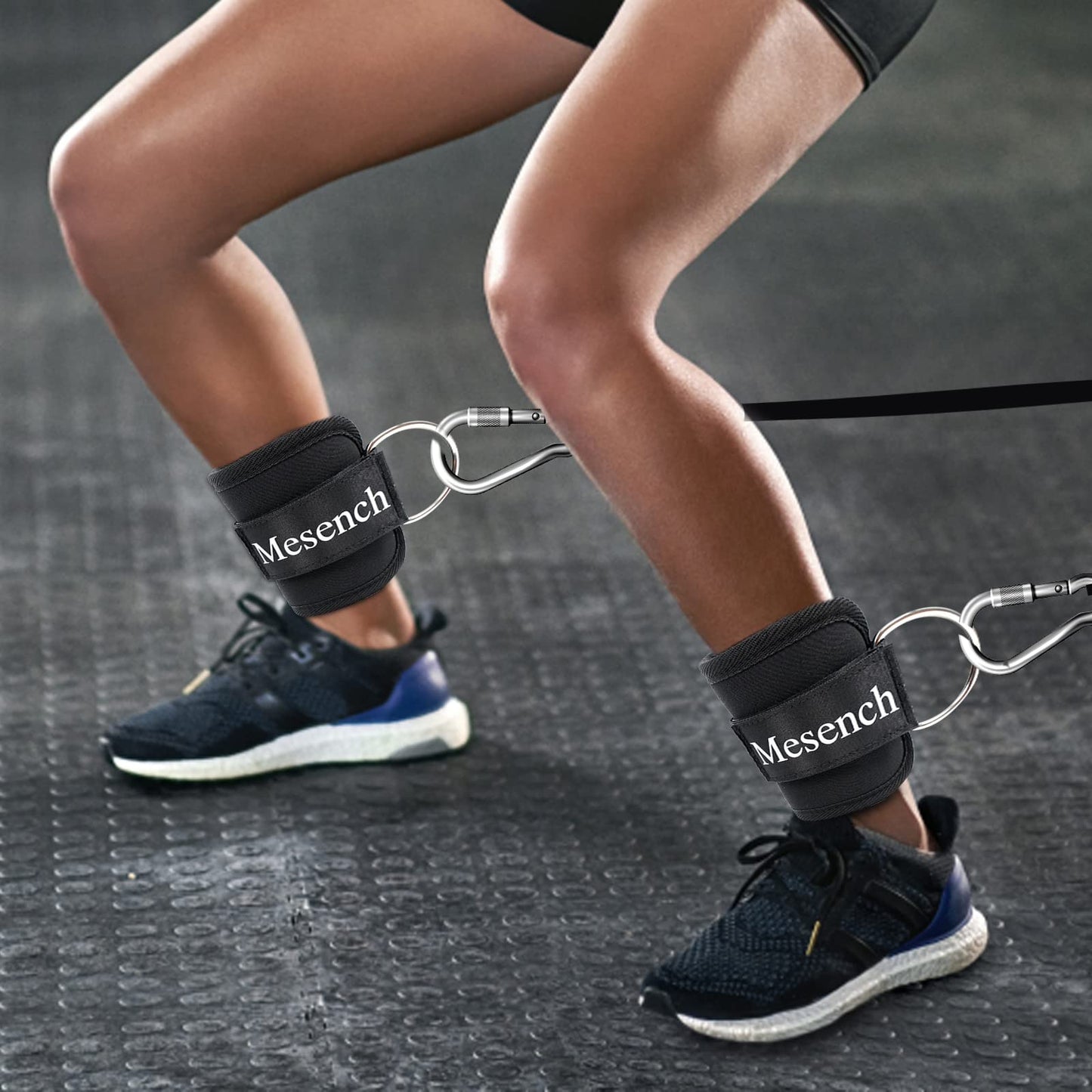 Ankle Straps for Cable Machine Attachments - Gym Ankle Cuff for Kickbacks, Booty Workouts - Ideal for Leg Extensions, Glute Exercises, and Full-Body Workouts - Suitable for Men & Women (Pair, Black)