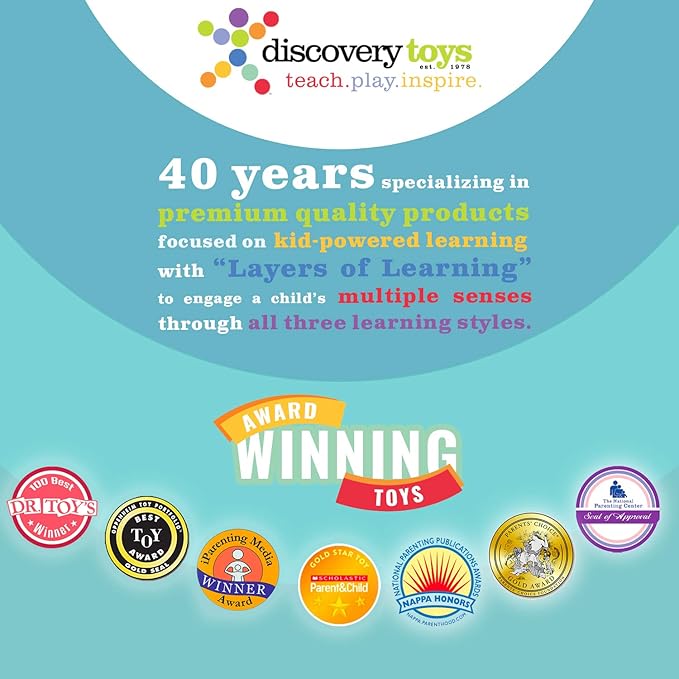 Discovery Toys Sky Spin Flying Aerial Disc Launcher | 2 Large Wings Kid-Powered Learning | STEM Toy Early Childhood Development 6 Years and Up | Summer Toy
