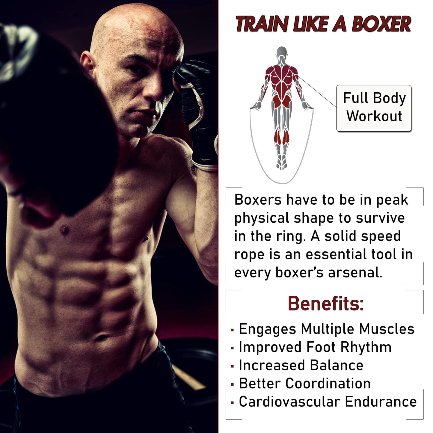 Damage Fight Gear Boxer Classic Speed Rope, Lightweight PVC Skipping,Jumping Rope, Non-Slip Ventilated ABS Plastic Handles and Matte Coated Tangle-Free Jump Rope for Boxing, MMA, Martial Arts