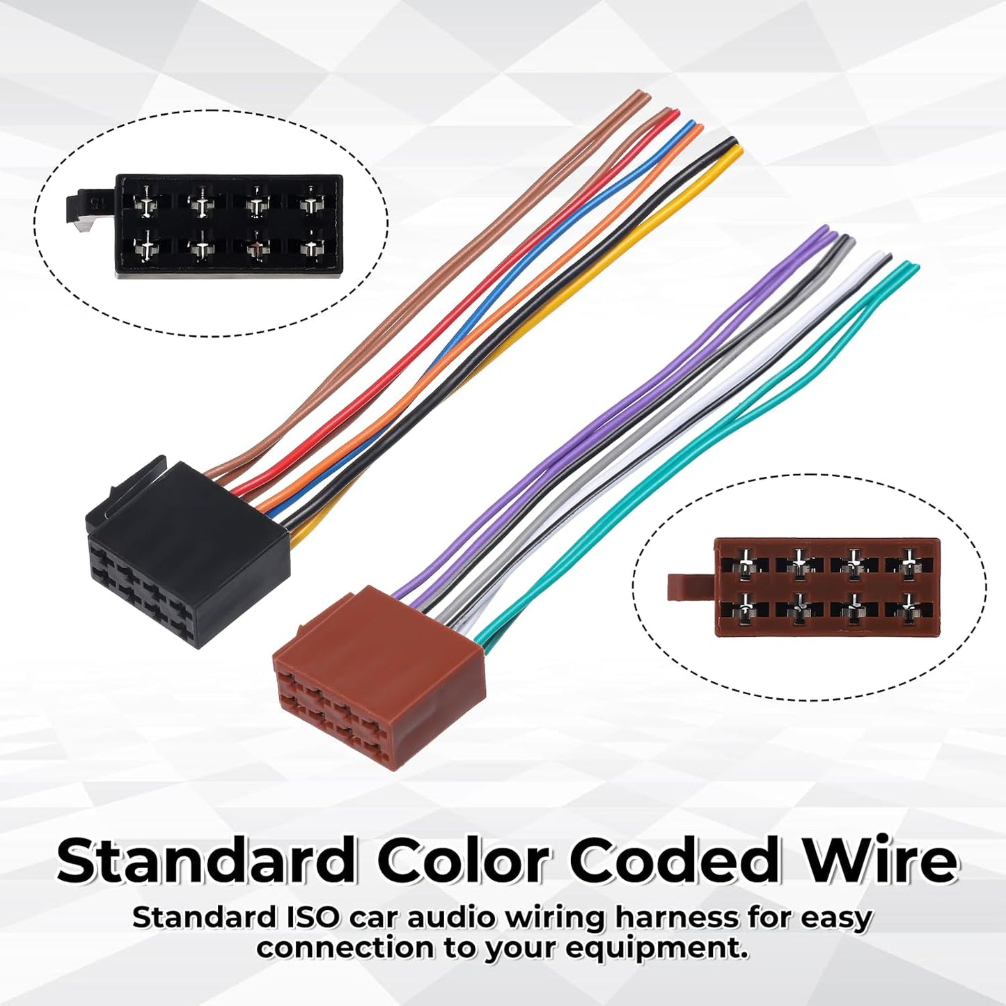 Qulkws 8+8 Pin Universal Car Radio Stereo Wiring Harness Car Audio Video Wire Cable Power Speaker Connector Radio