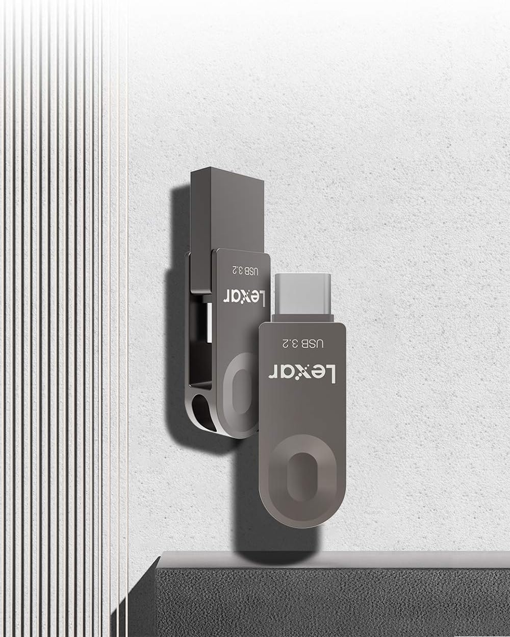 Lexar E32C 64GB 3.2 1 100MB/s 3.0/2.0, Type-C USB Flash Drive, USB-A&USB-C Gen Dual Drive OTG Read, Thumb Drive Swivel