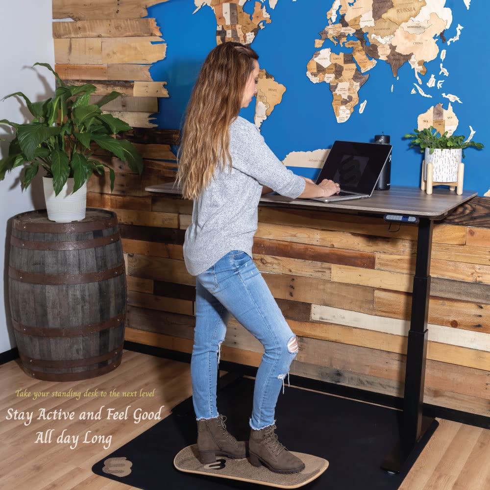 Whirly Board Wide 360˚ Wooden Balance Boards | Standing Desk Balance Board | Wobble Board Portable Home Gym | Snowboard Training | Surf trainer | Balance Board for Kids & Adults | Core Balance Trainer