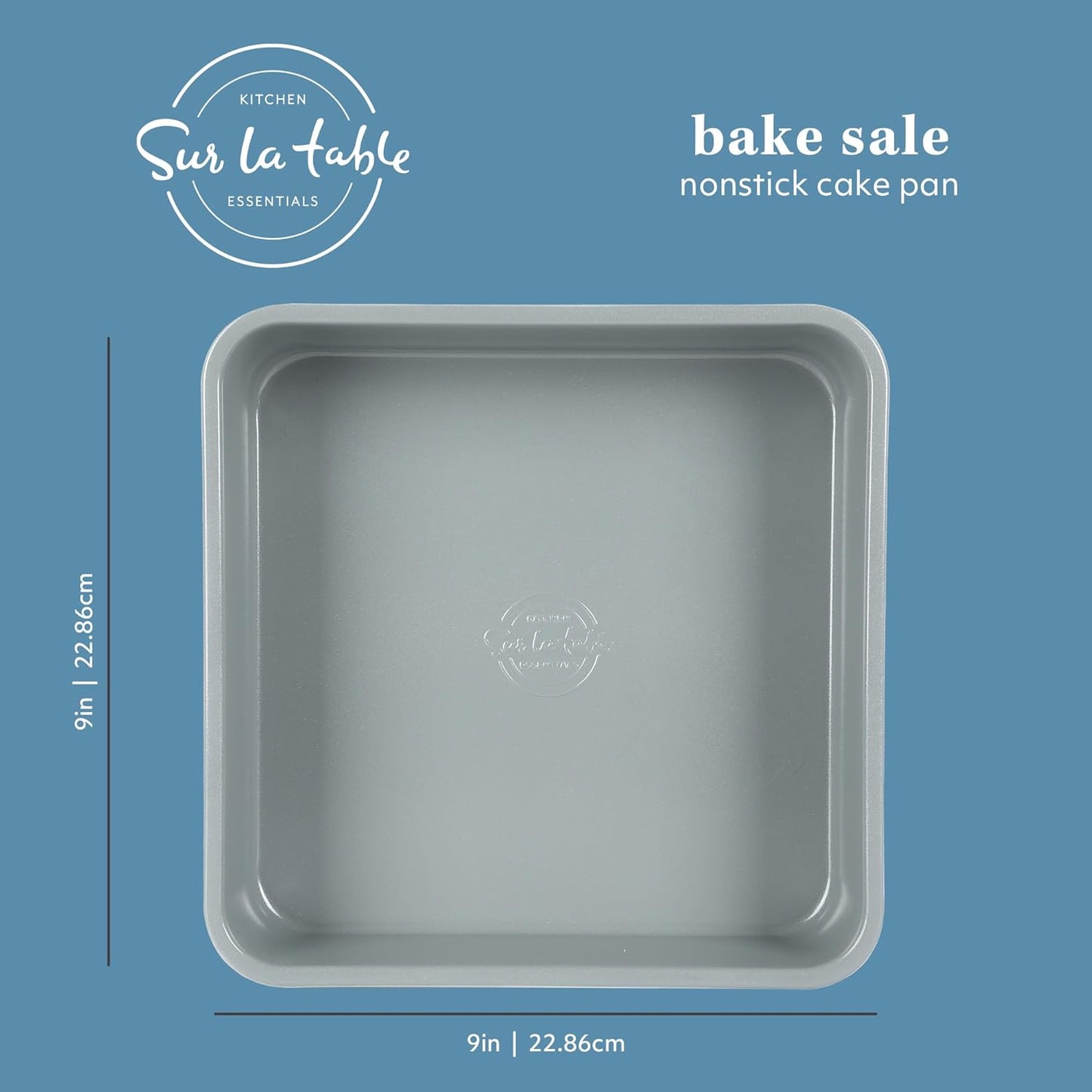 Sur La Table Nonstick Rectangular Cake Pan - 9 Inch, PFOA & PFAS Free, Linen White Finish