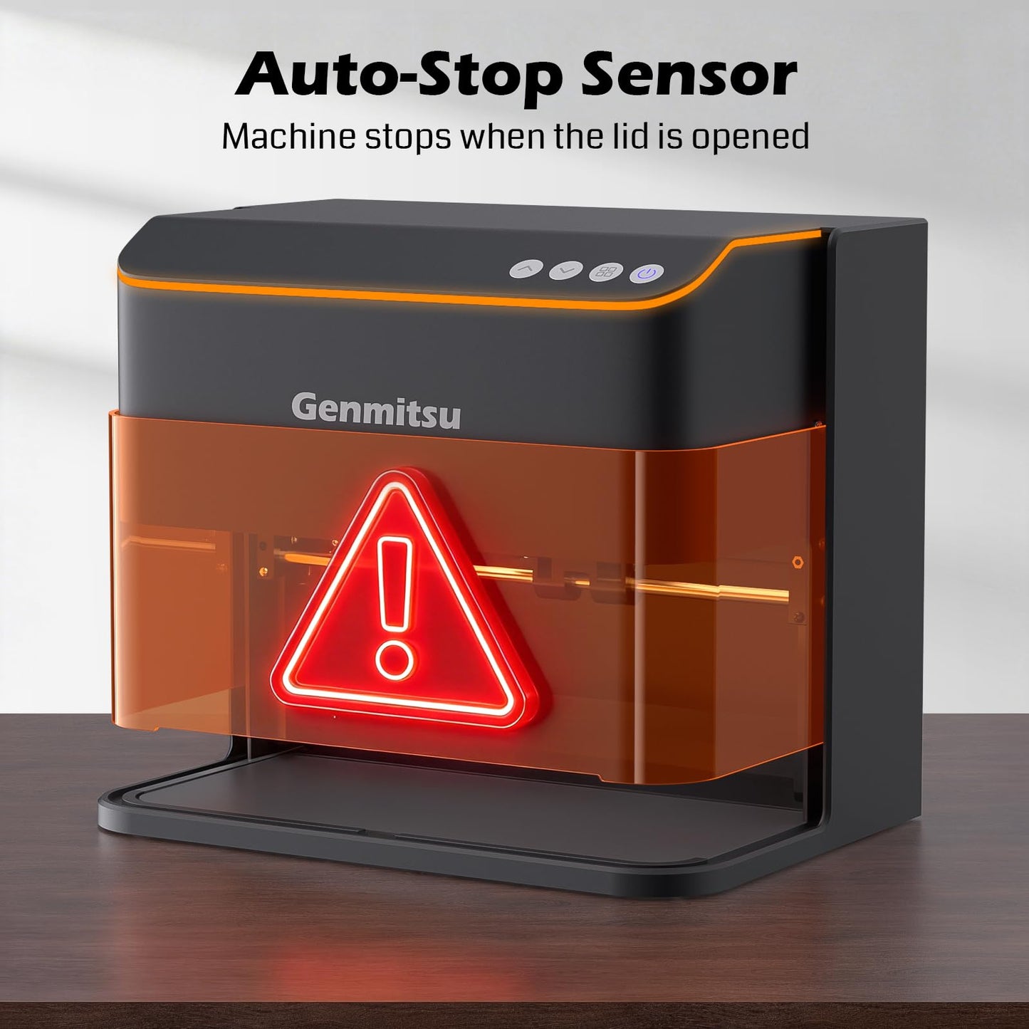 Genmitsu Kintix Laser Engraver 5W 5000mW, 90000mm/min Ultra Fast Galvo Laser with Electric Lifting Focus, 200x100mm Large Area for Jewelry, Metal, Wood, Compatible with LightBurn & APP, Class 1 Safety