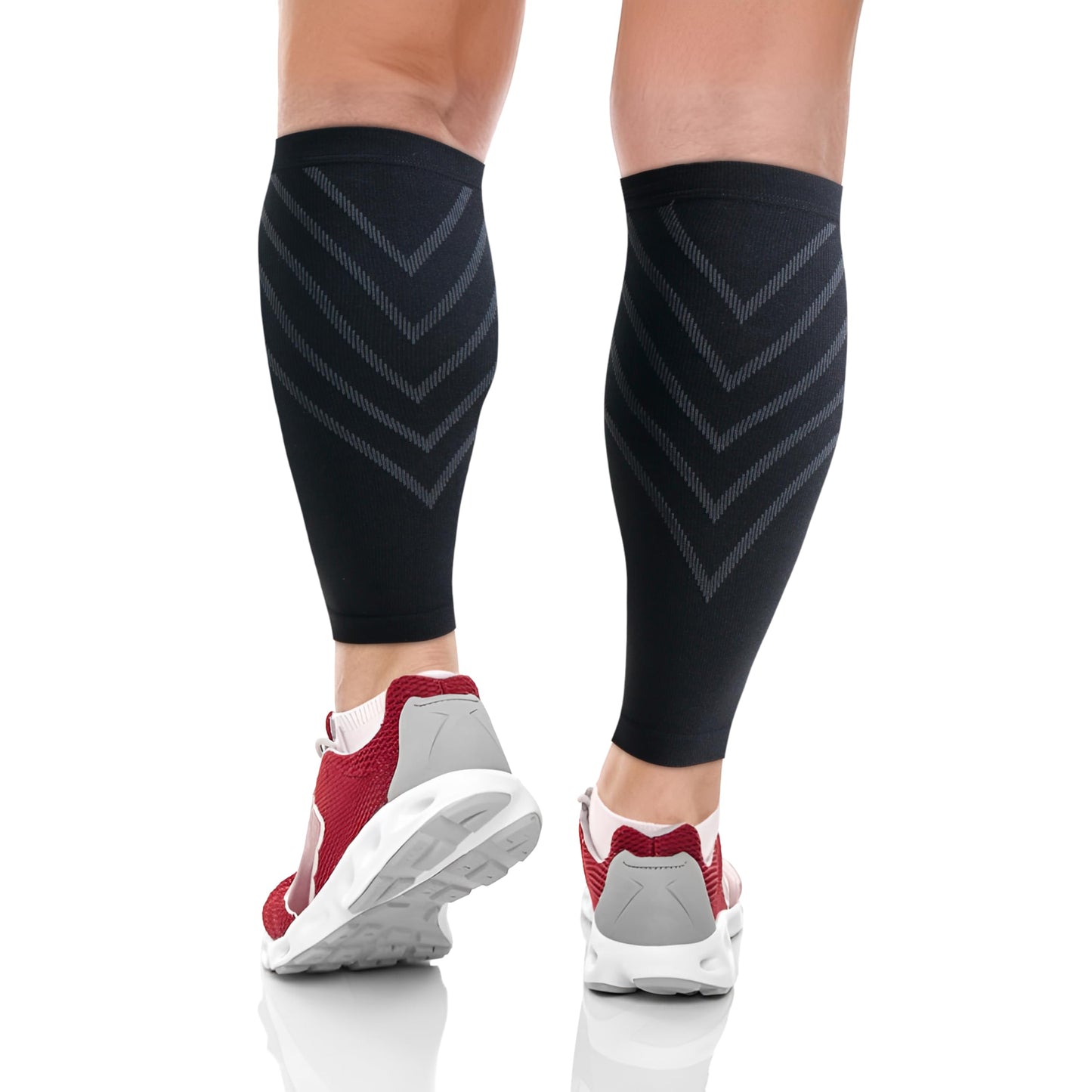 CopperJoint Calf Compression Sleeve for Men & Women Large Black-Firm Snug Fit Support for Shin Splints, Cramps, Varicose Veins-Copper Infused Nylon Pull-On Leg Sleeve for Sports & Daily Wear