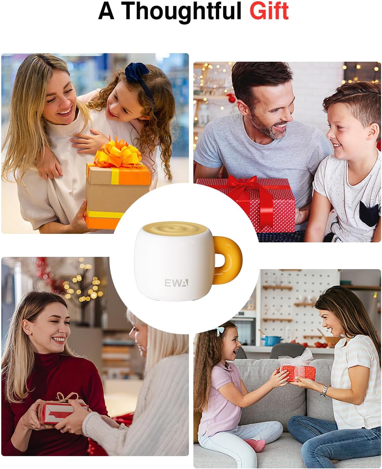 EWA IP67 A163 Bluetooth Speaker, Mini Portable Bluetooth Speaker with Creative Cup-Shaped Design, Waterproof, Loud