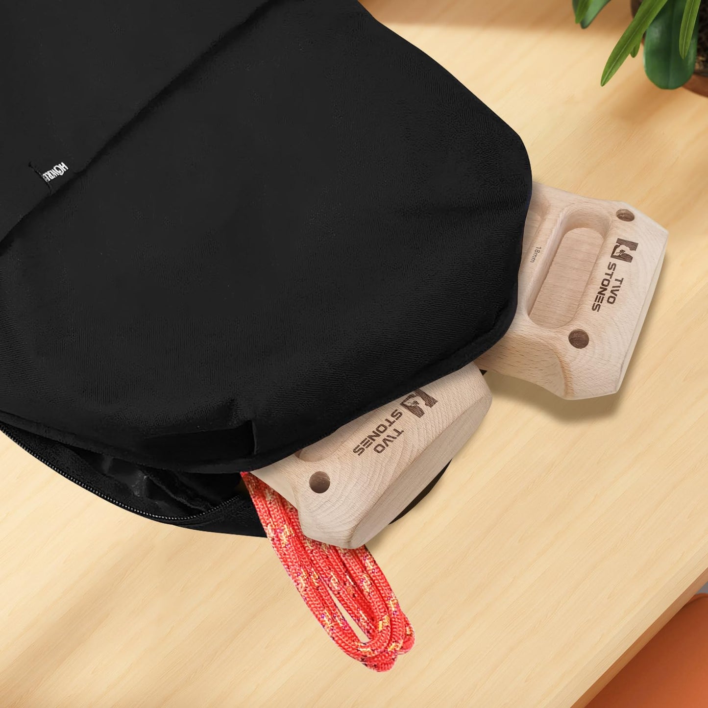 TWO STONES Portable Hangrboard Rock Climbing | Lightweight Climbing Hangboard as Climbing Training Board for Rock Climbers as Gift