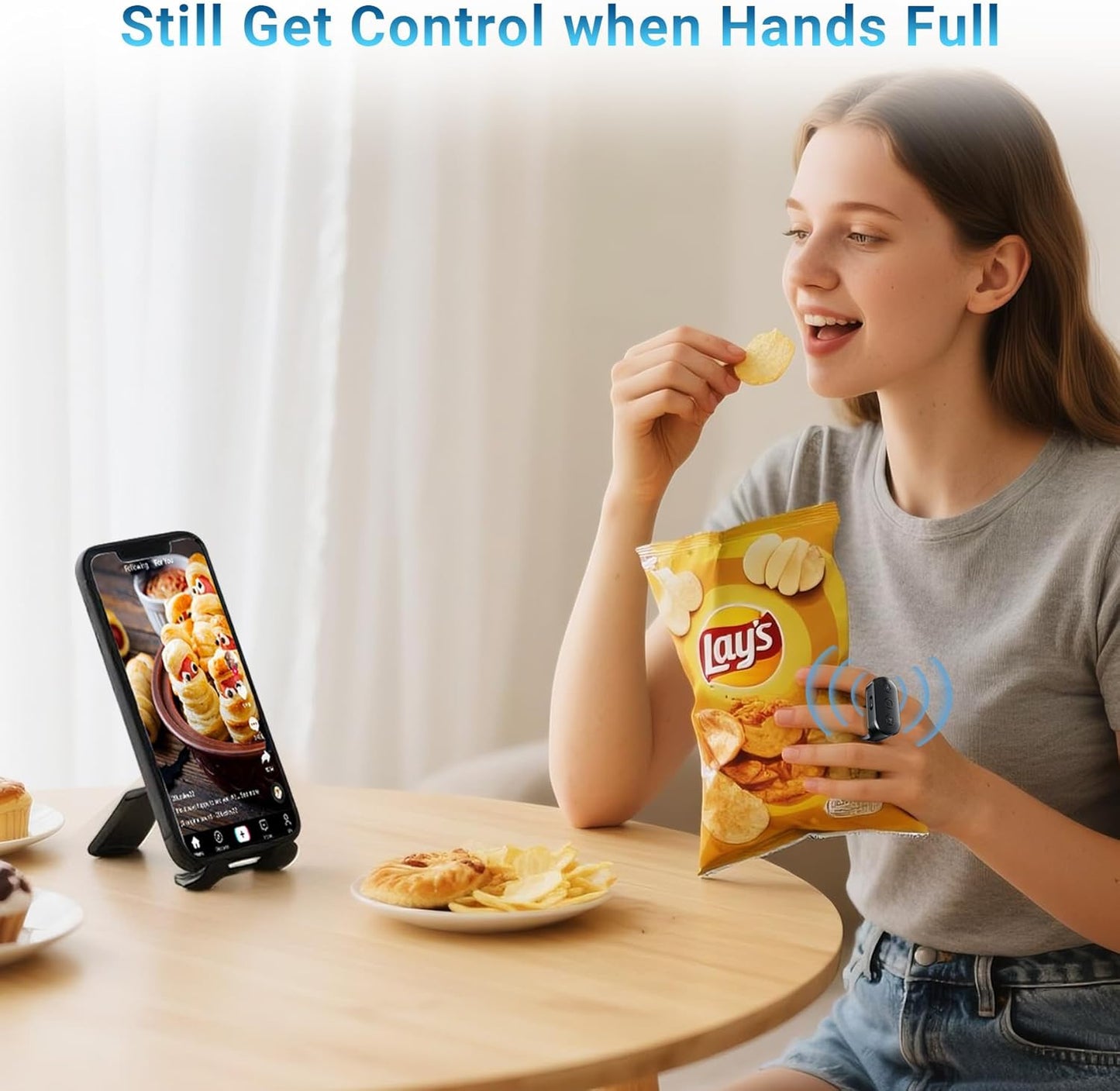 Kefotic Wireless Ring Remote for iPhone Android Camera with Zoom. Phone Front/Rear Camera Flip Shutter, Must Have