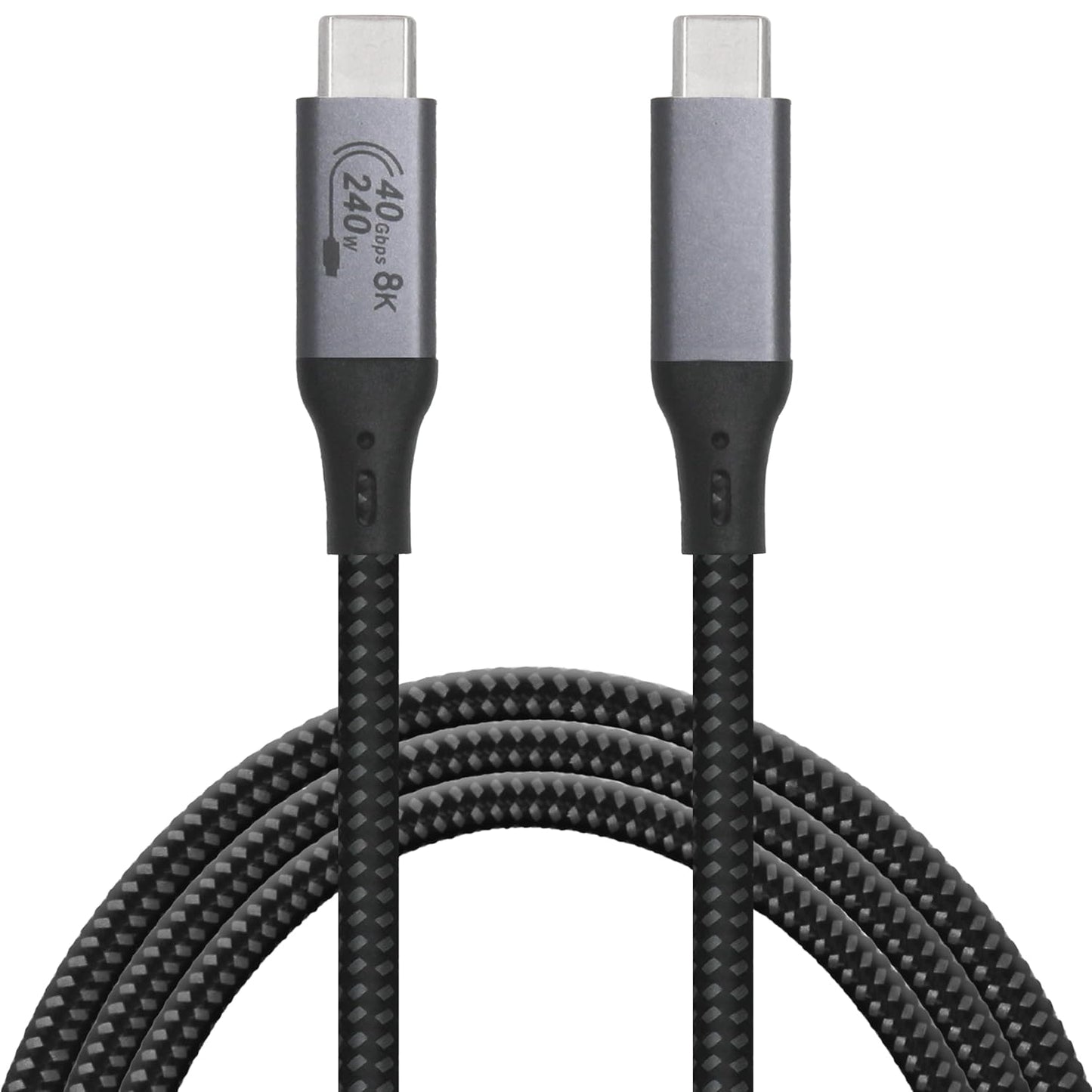 Vebner 6-Foot USB4 3, 4 8K 40gbps 240W Cable Compatible with Thunderbolt Thunderbolt and USB-C - Supports HD Display