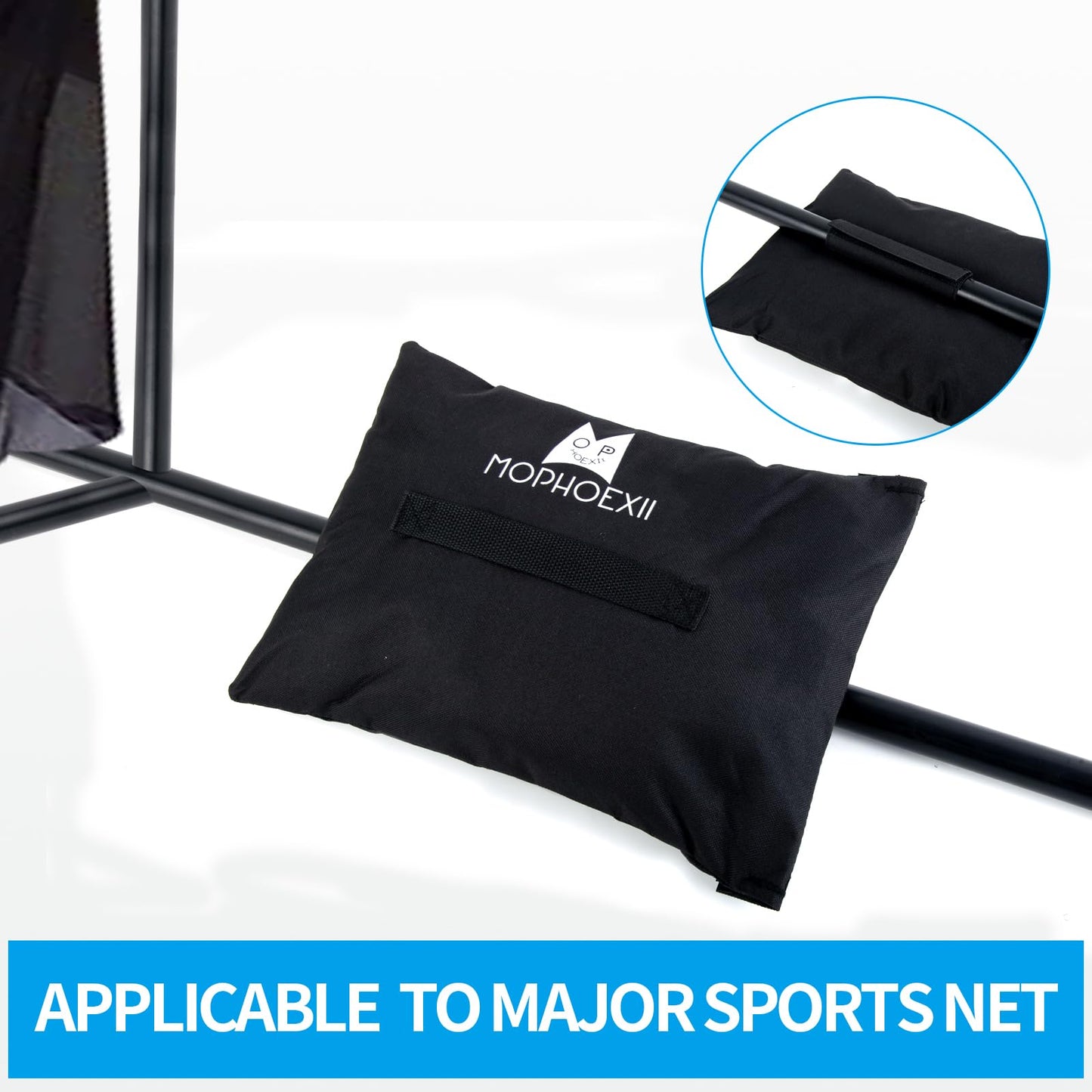 MOPHOEXII Sports Net Sandbags,All Sport Sandbags for Baseball Nets, Soccer Goals, Golf Nets, Football Nets, Hockey Nets,Weighted Anchor Bags-Black 4 Pack