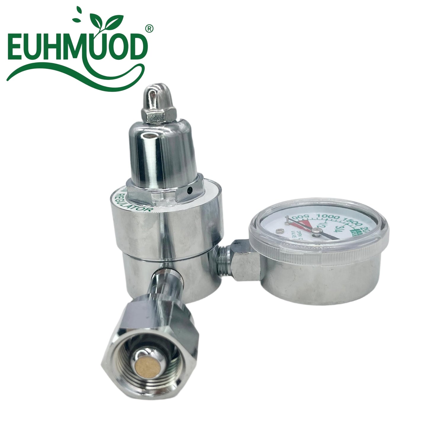 EUHMUOD M1-540-P M1 Series Preset Pressure Gauge Regulator, 3000 PSI, CGA540 Nut/Nipple, Compatible with High Flow for Oxygen Tanks, Welding, Medical and Industrial Use