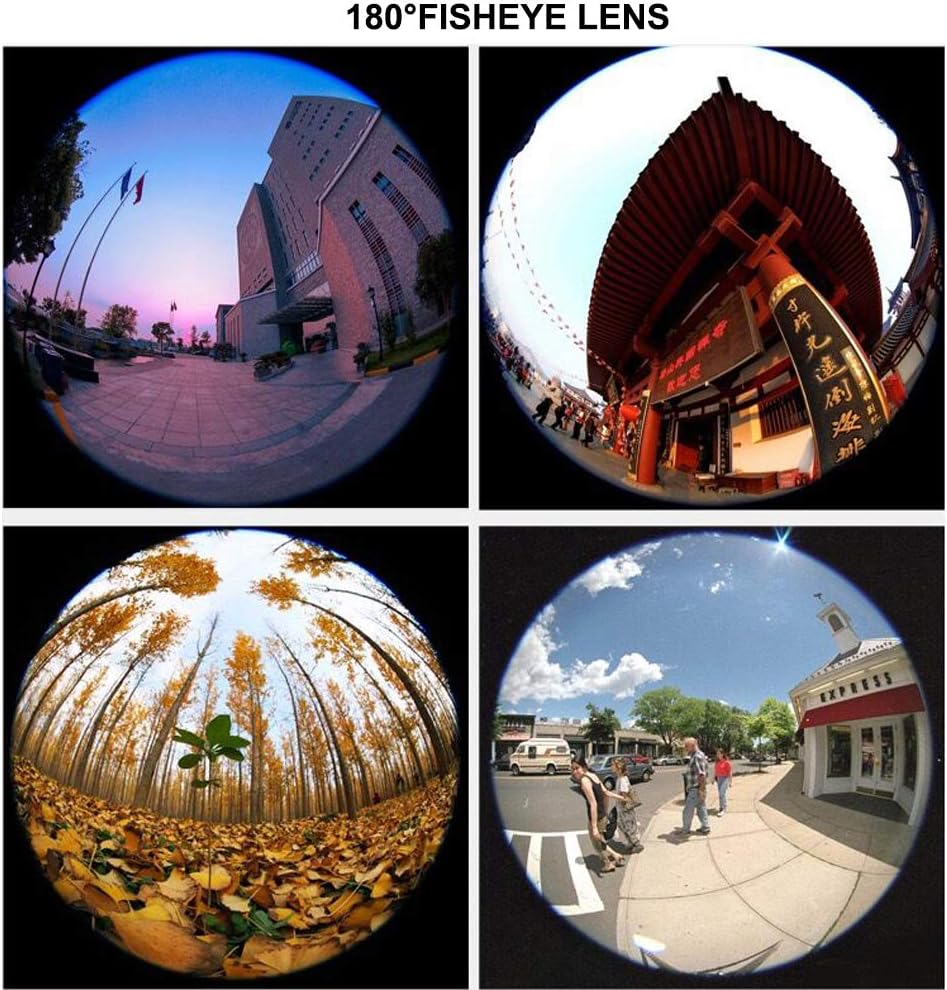 ALILUSSO 180 fisheye Lens for iPhone Samsung Google Android Smartphone,with Clip,Cell Phone Lens,anamorphic Lens,Funny