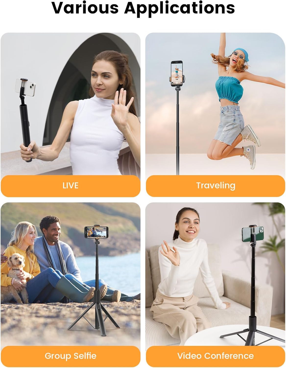 ANXRE 71" NT79 1/4" Phone Tripod, Extendable Selfie Stick with Camera Mount for Cell PhoneCamera, Phone Tripod Stand