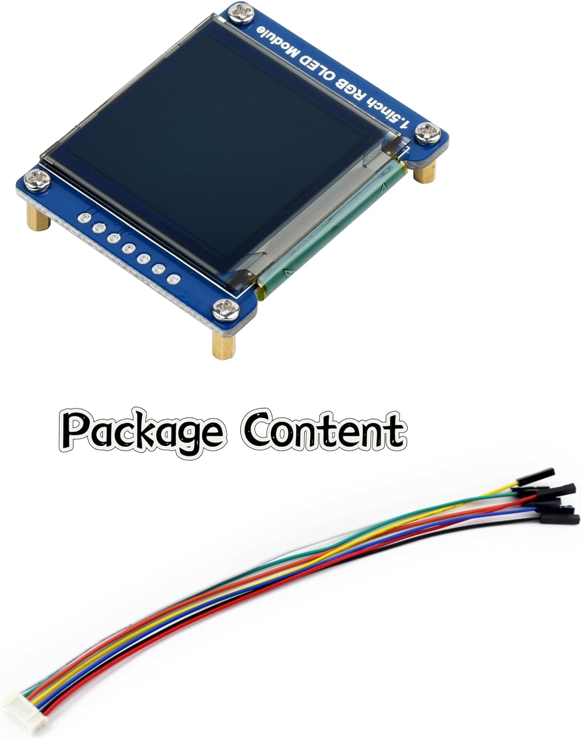 Wonrabai 1.5inch 128128 65K 5/ 4B/ 3B+ Pi3B/ 2W/Arduino/STM32, RGB OLED Display Module Pixels, RGB Display Colors, SPI