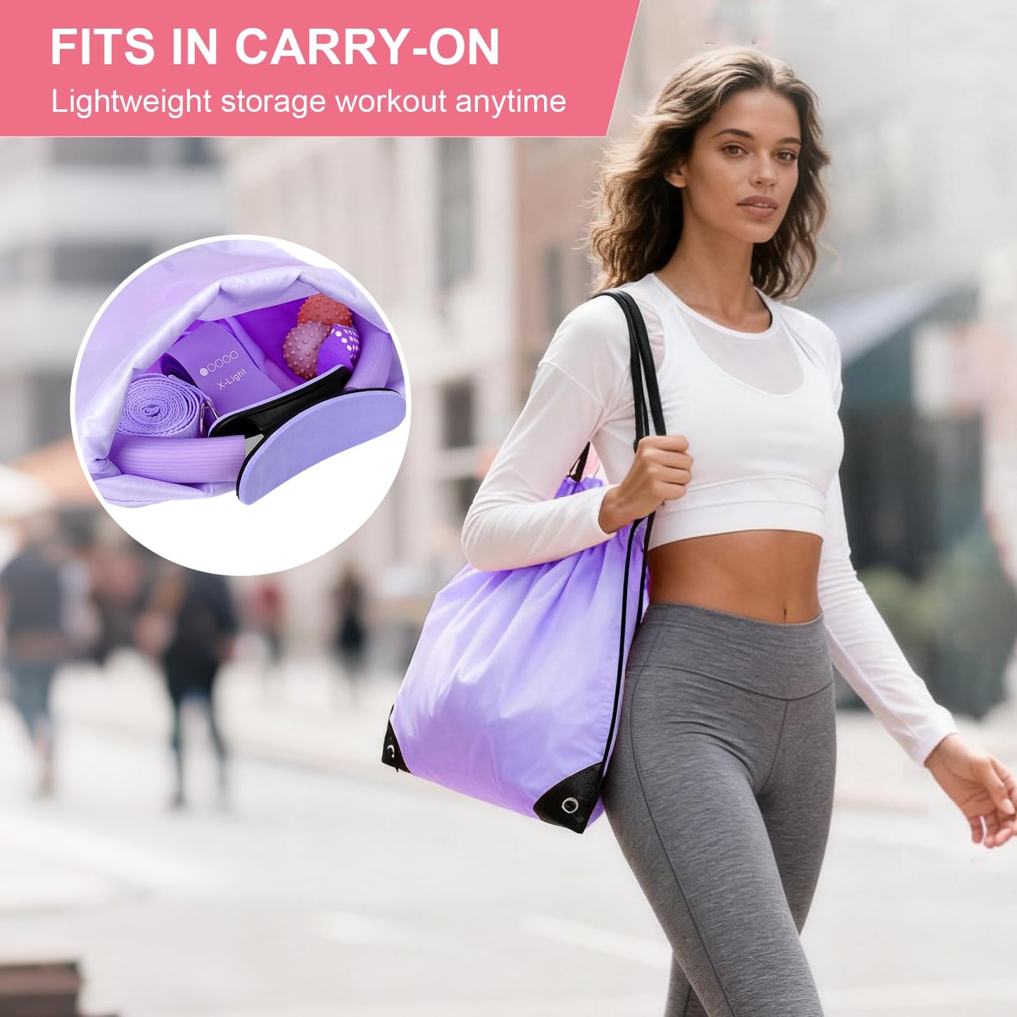 BYYNNE Home Pilates Kit for Women - 14 Pcs Pilates Equipment Set with Pilates Ring and Ball, 5 Resistance Bands Etc Accessories for Beginners Home Workouts - Includes Workout Guide (Purple)