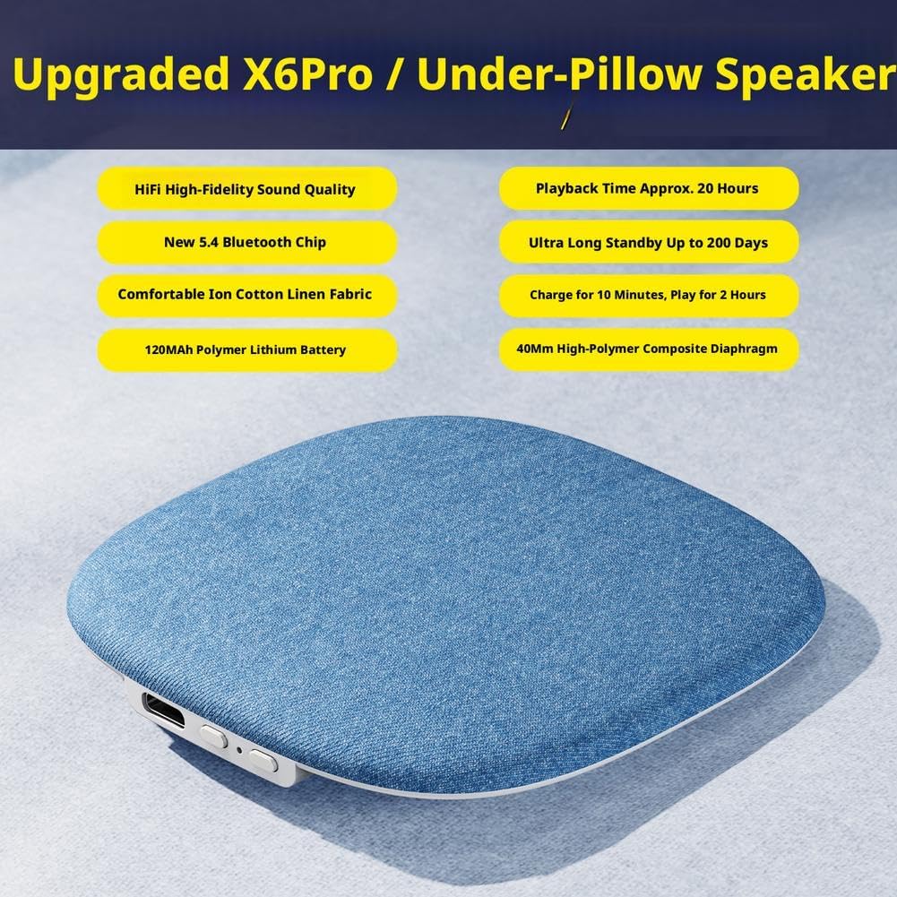 Generic 1 Sleeping Speaker Under Pillow, Portable Pillow Speaker with White Noise Timer, Sleep Headphones for Deep