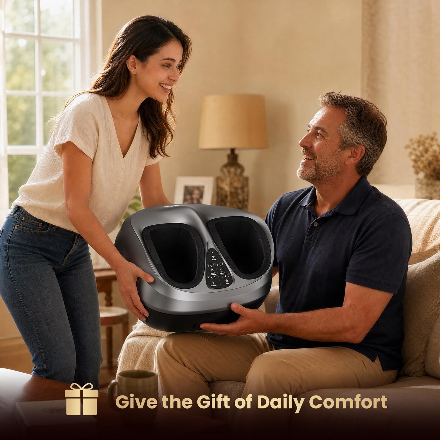 BOB AND BRAD Foot Massager Machine with Heat and Remote, Fits up to Size 14, Fathers Day Dad Gifts for Men Husband, Shiatsu Deep Kneading Foot Massager with 3 Adjustable Modes for Standing Worker