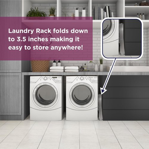 BLACK+DECKER 3-Tier Expandable Laundry Rack - Space-Saving, Heavy-Duty Metal Drying Rack (Silver)