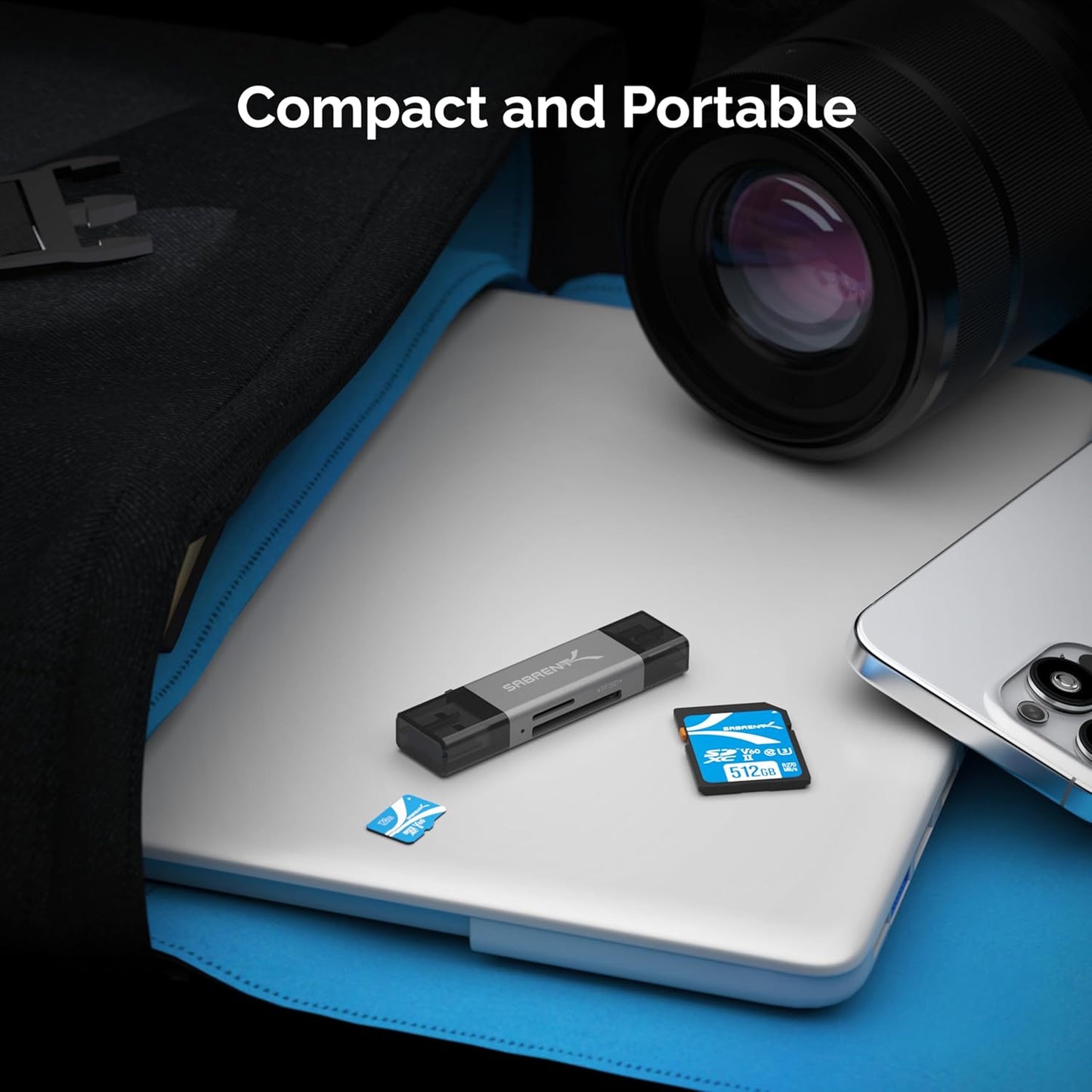 SABRENT 3.0 (CR-BCA2) SD Card Reader USB C & USB A, Micro SD Card Reader, USB Dual Slot Memory Card Adapter for Laptop