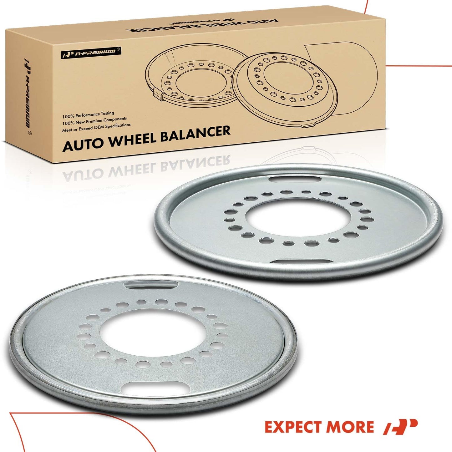 A-Premium 2Pcs Auto Wheel Balancer Compatible with Heavy Duty Trucks/Bus/Motorhome Have 588 mm Wheel
