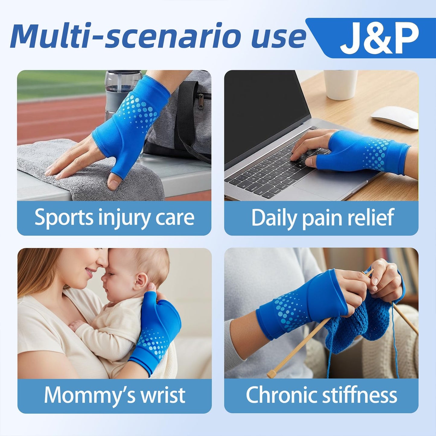 Wrist & Thumb Ice Pack Wrap, Cold & Hot Compress for Extreme Carpal Tunnel Relief, Thickened Reusable Gel Wrist Hand Thumb Ice Pack for Arthritis Tendonitis, Women & Men