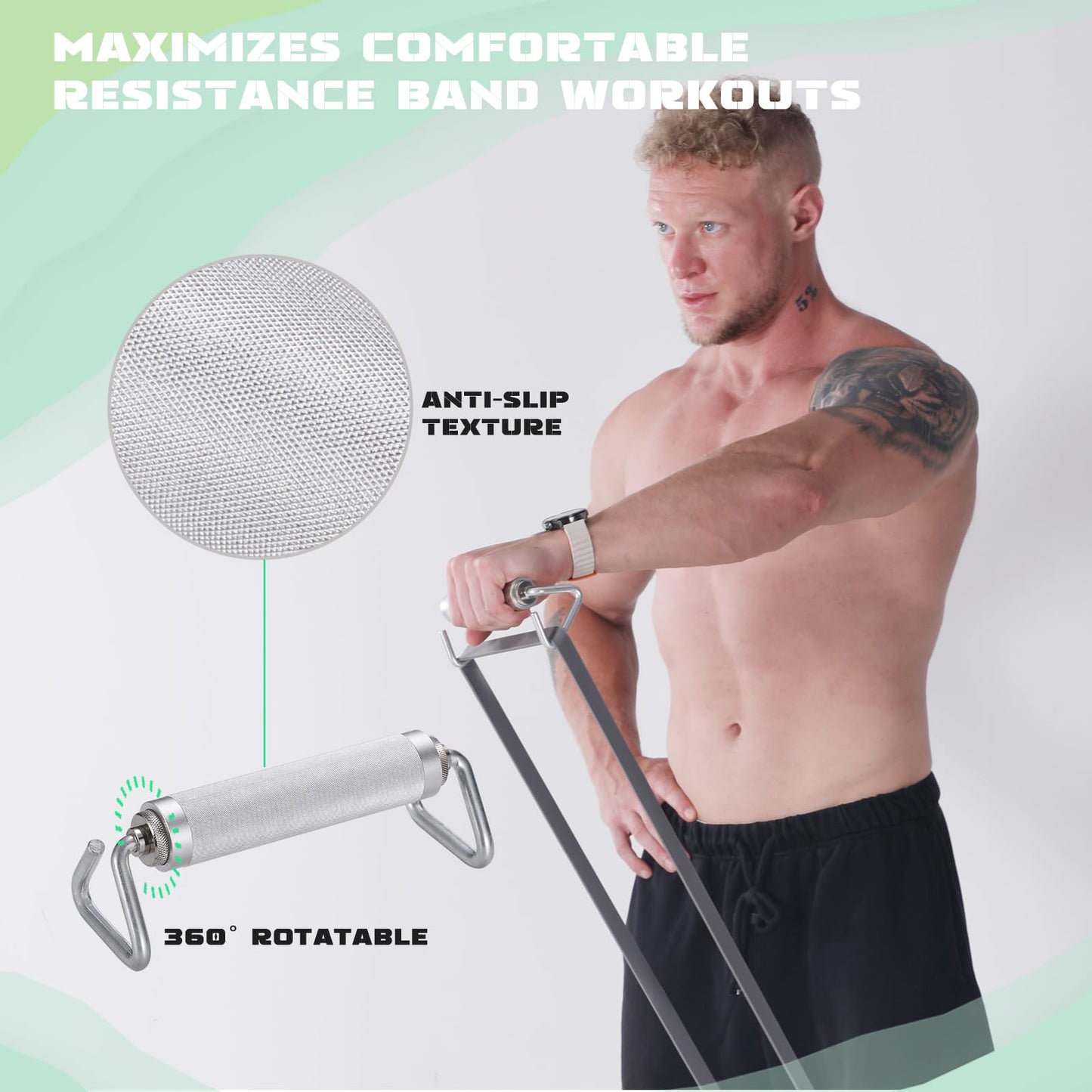 GEKU FIT Resistance Bands Handles, A Pair of Aluminum Fitness Handles for Resistance Band Exercises, Strength Training, and Home Gym (Aluminum Alloy Handles(Pair))