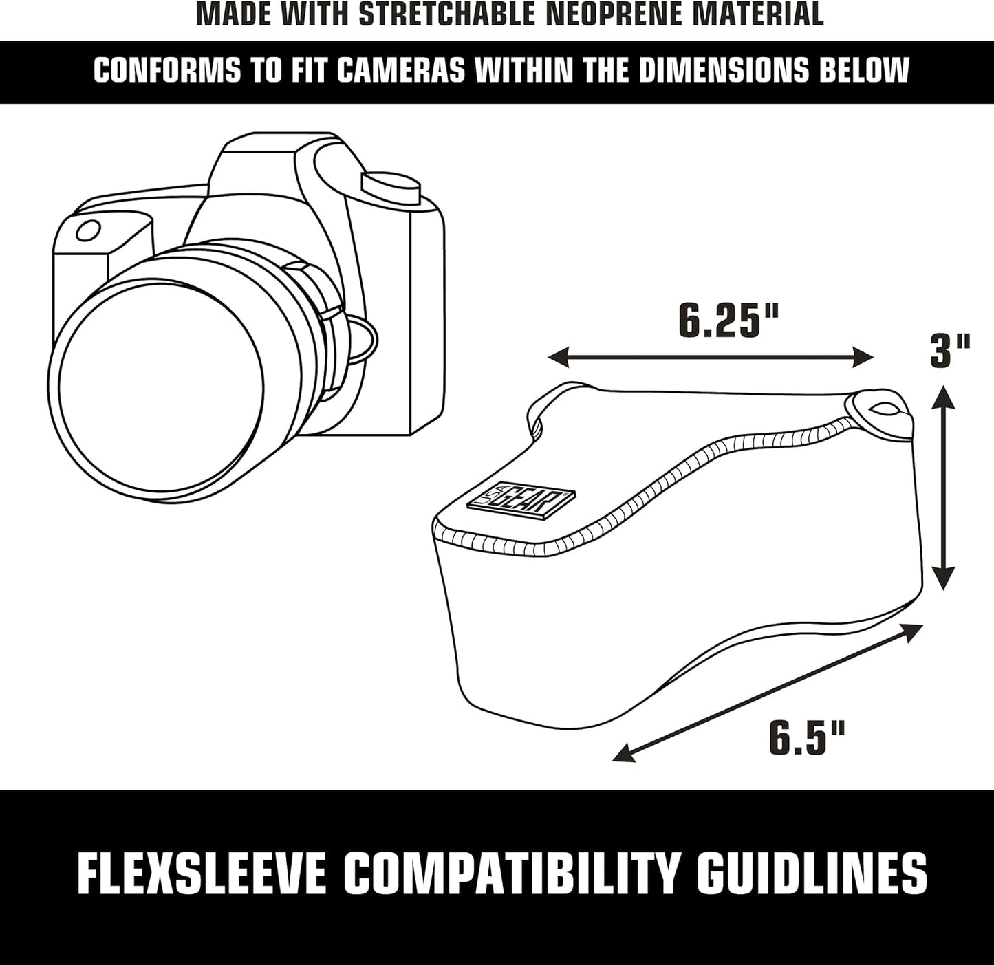 R100 Z30 ZV-E10, USA Gear Camera Sleeve (Medium) for Compact SLRs Compatible with Canon EOS Nikon Sony and more