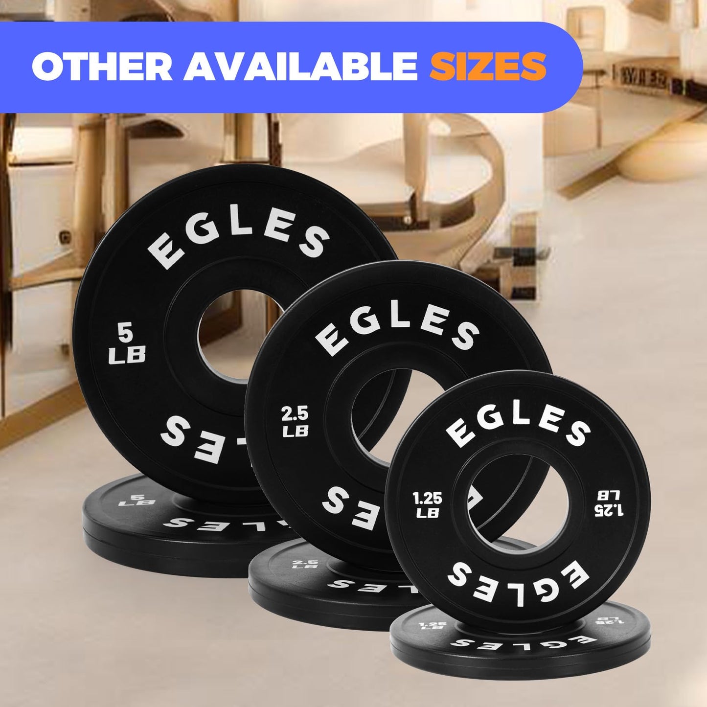 EGLES Change Plates Pair 5LB Black Rubber Coated Weight Plates in Pairs Olympic Bumper Plates Fit 2-Inch Barbells Strength Training Weight Plates Gym & Fitness Change Plates