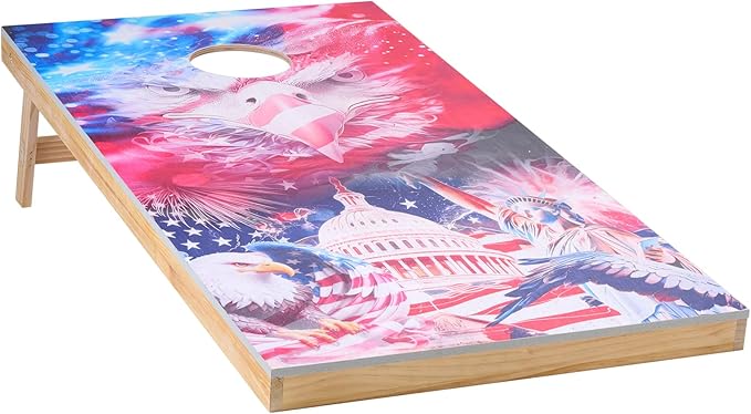 VEOVR Cornhole Set, Corn Hole Game Boards, Wood Portable Toss Board, Indoor and Outdoor Cornhole Play for Adults for Yard, Backyard, Beach, Camping