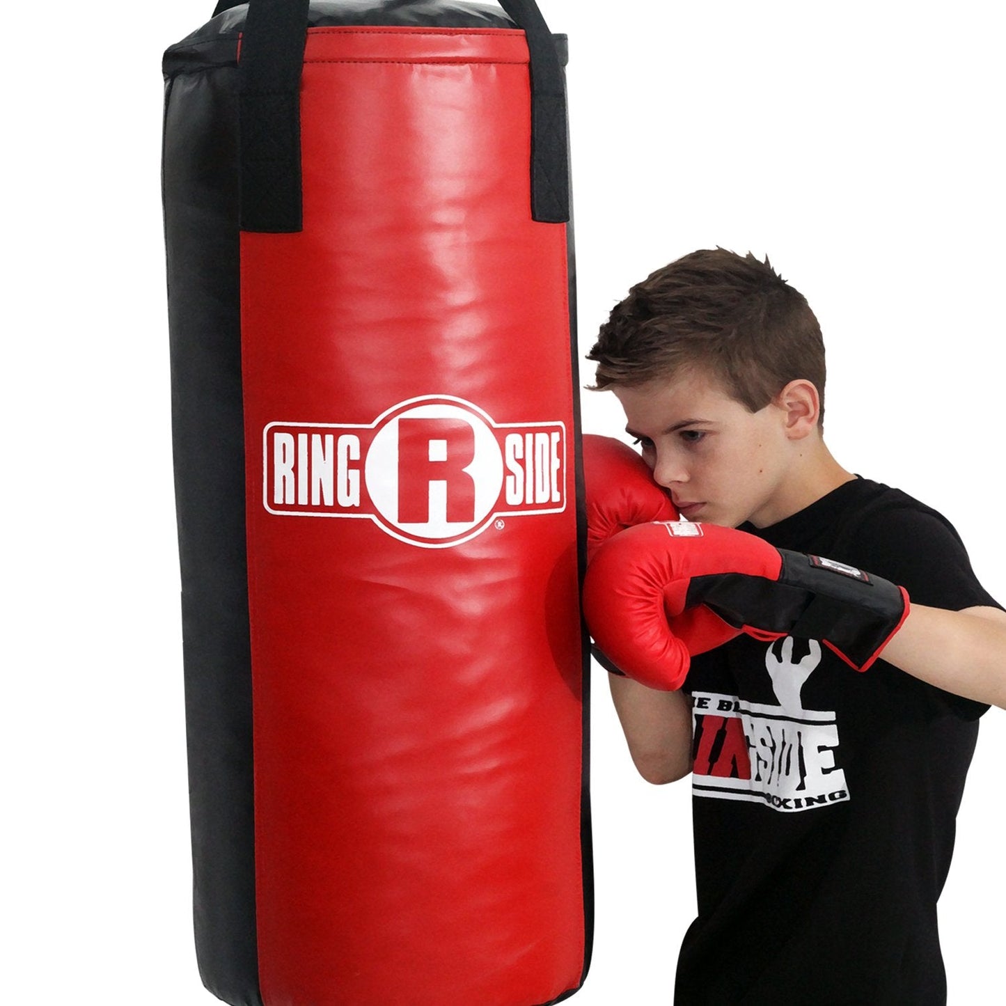 Ringside Youth 40 lb Heavy Bag Kit - Filled Kids Punching Bag Set with Boxing Gloves, Handwraps & Mounting Hardware for MMA, Kickboxing & Martial Arts Training