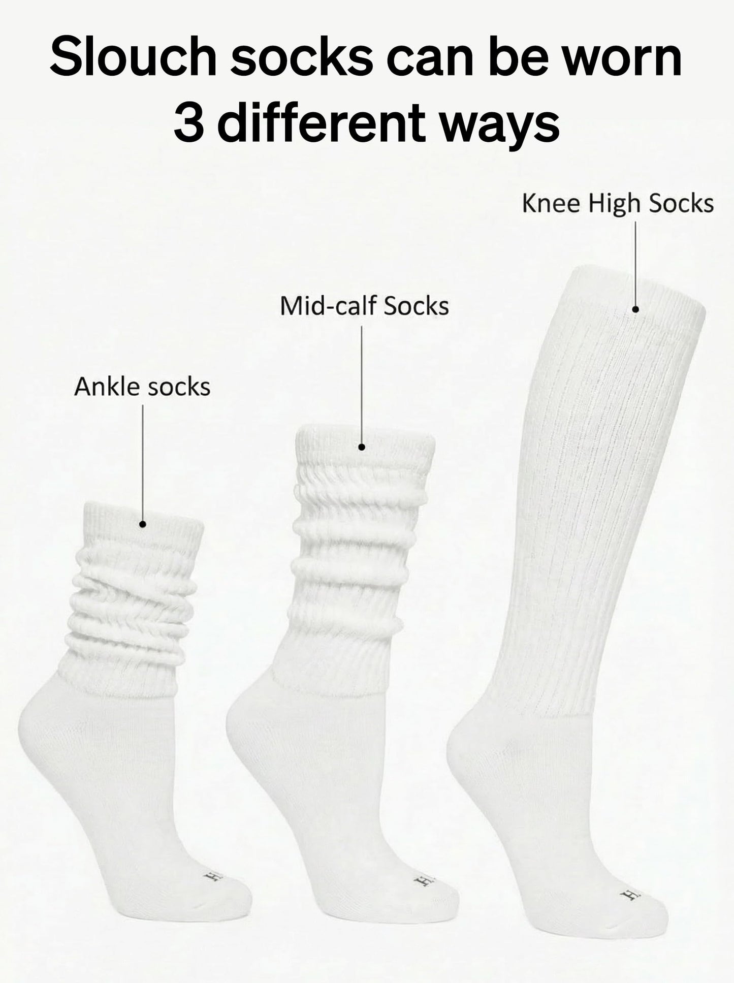 HUE Women's Slouch Socks, Slouchy Socks for Women (6-Pack)
