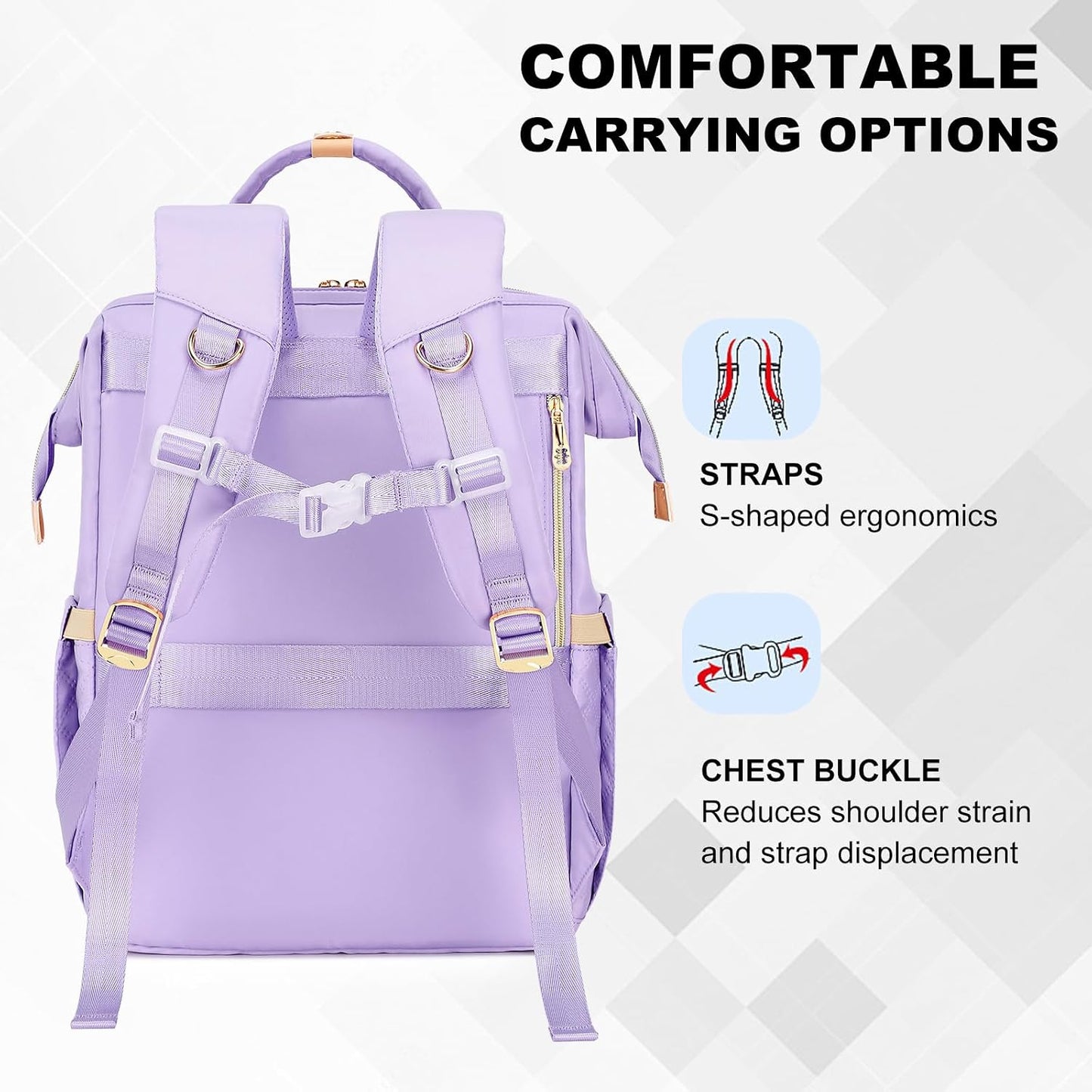 Backpack, 15.6 inch Backpack Backpack Backpack Backpack, Lunch Laptop with Insulated Lunch Bag, Cooler for Women, Large