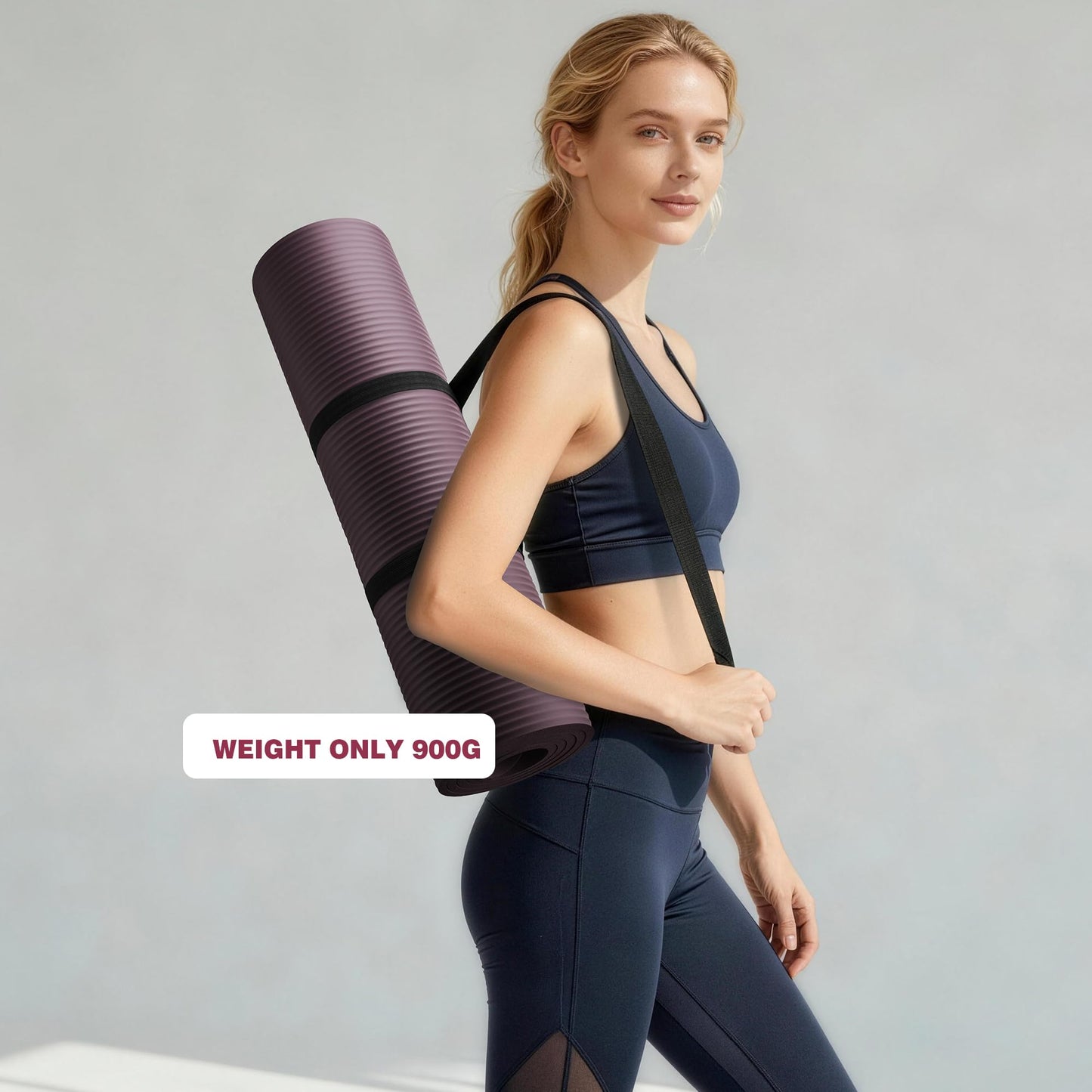 KEEP Extra Thick NBR Yoga Mat for Women & Men, 10mm Thick, 72”x24” Large Exercise Mat with Non-Slip Workout Mat for Yoga, Pilates, Stretching, Meditation – Wide & Cushioned Fitness Mat,purple