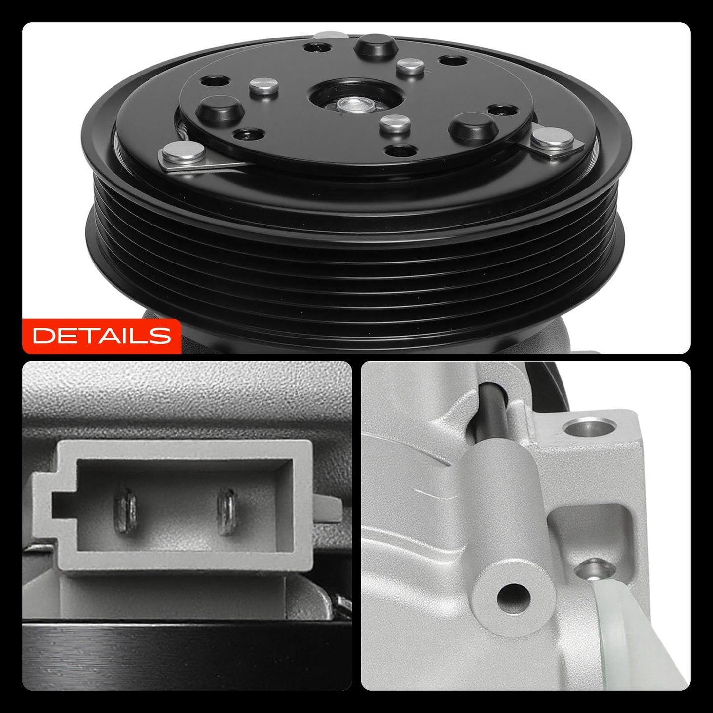 A-Premium Air Conditioner AC Compressor with Clutch Compatible with Ford Focus 2003 2004 2005 2006 2007, FS10 Compressor Style