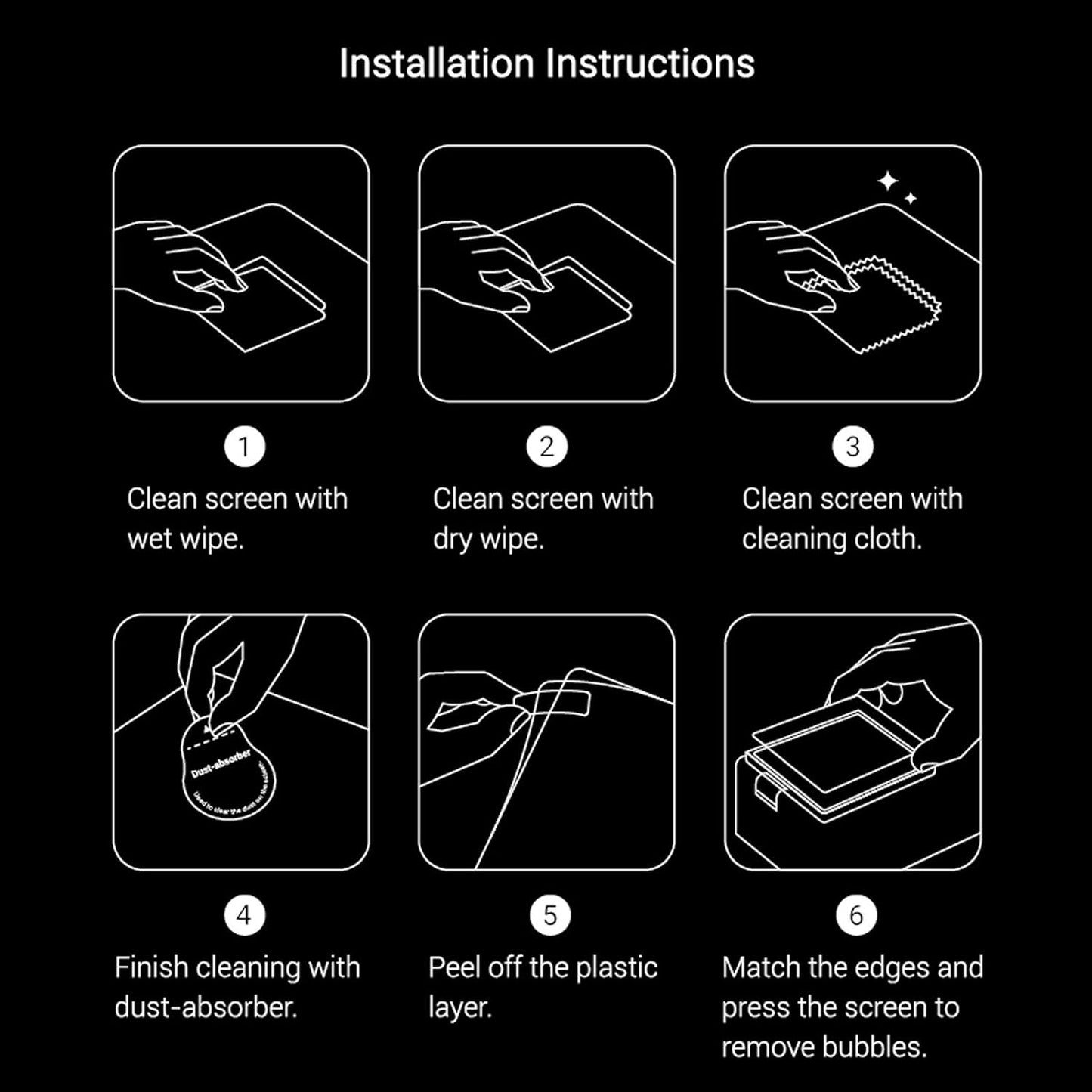 SMALLRIG 6, 5892 Screen Protector Kit, Tempered Glass Screen Protector for DJI Osmo Action Ultra-Thin and Durable