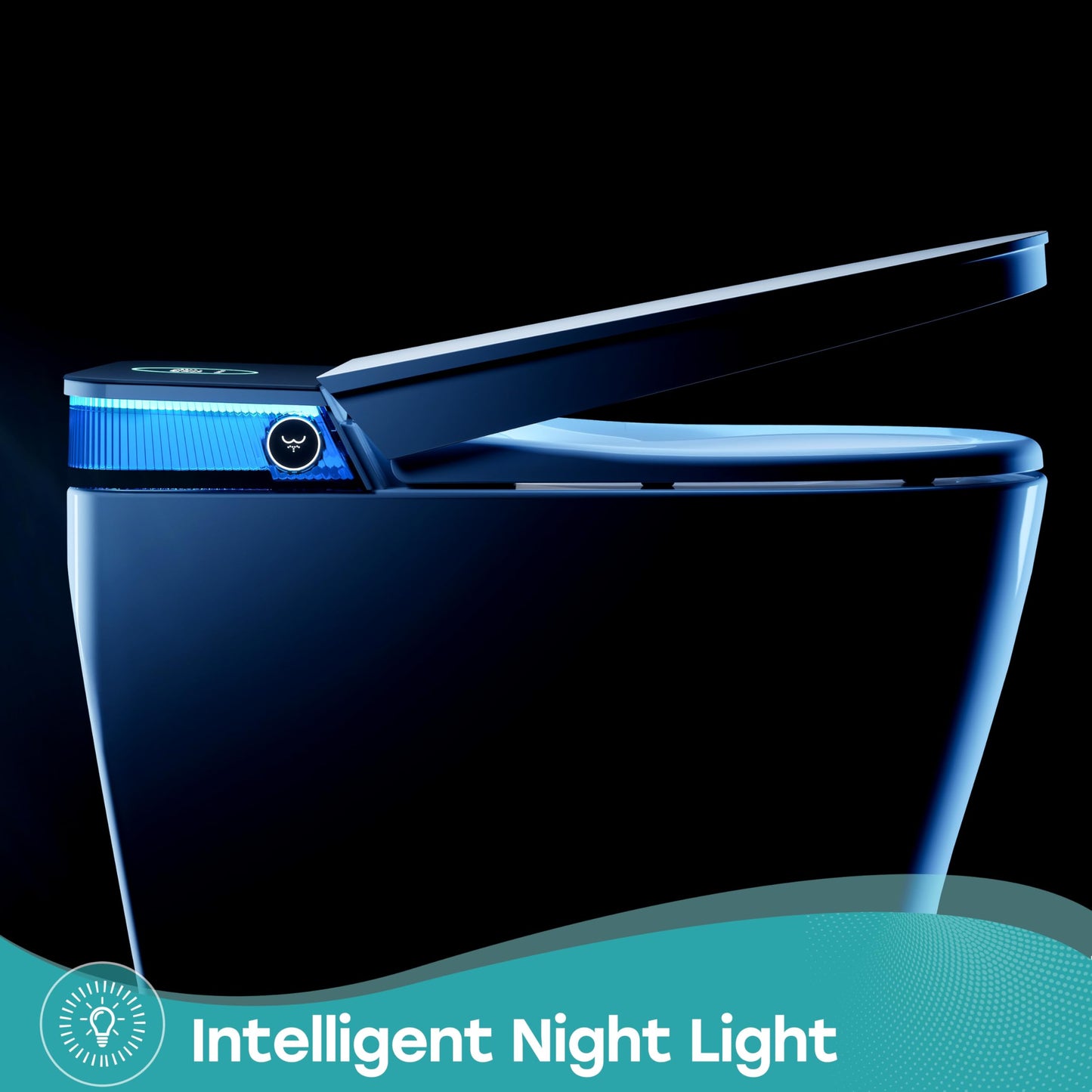 HOROW T38 Artistic Smart Toilet, Bidet Toilet with Powerful Flush, Auto Open/Close Lid, Instant Warm Water, Elongated Heated Seat, Dryer, Night Light, Deodorization