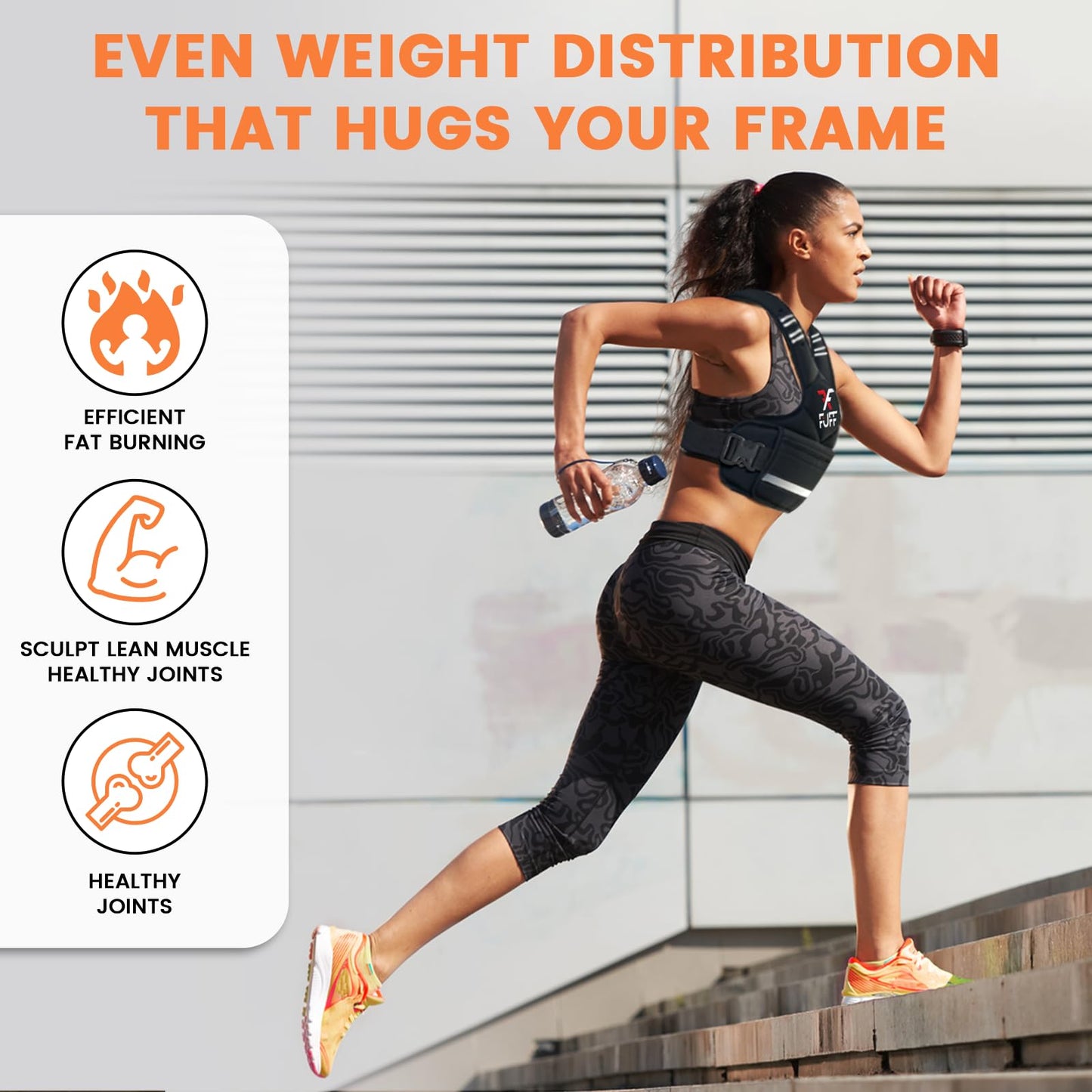 FUFF Weighted Vest Woman, 11-20 Lb Adjustable Weight Vest for Women Men, Female Strength Training Body Vest for Walking Exercise Running Workout