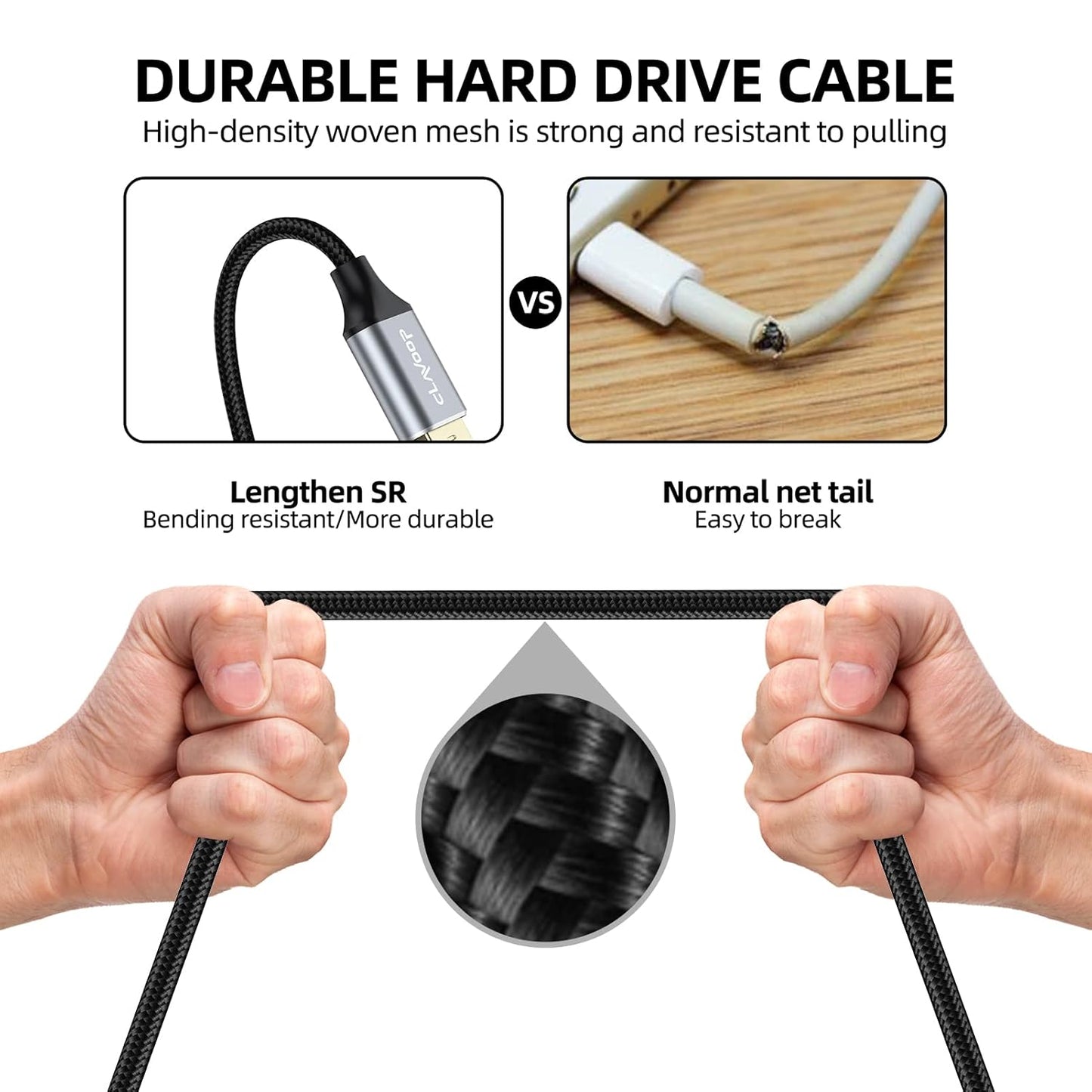 3.0 1.5 5 USB Micro B Cable FT, External Hard Drive Cable Gbps High-Speed USB A to Micro B Hard Drive Cord Compatible