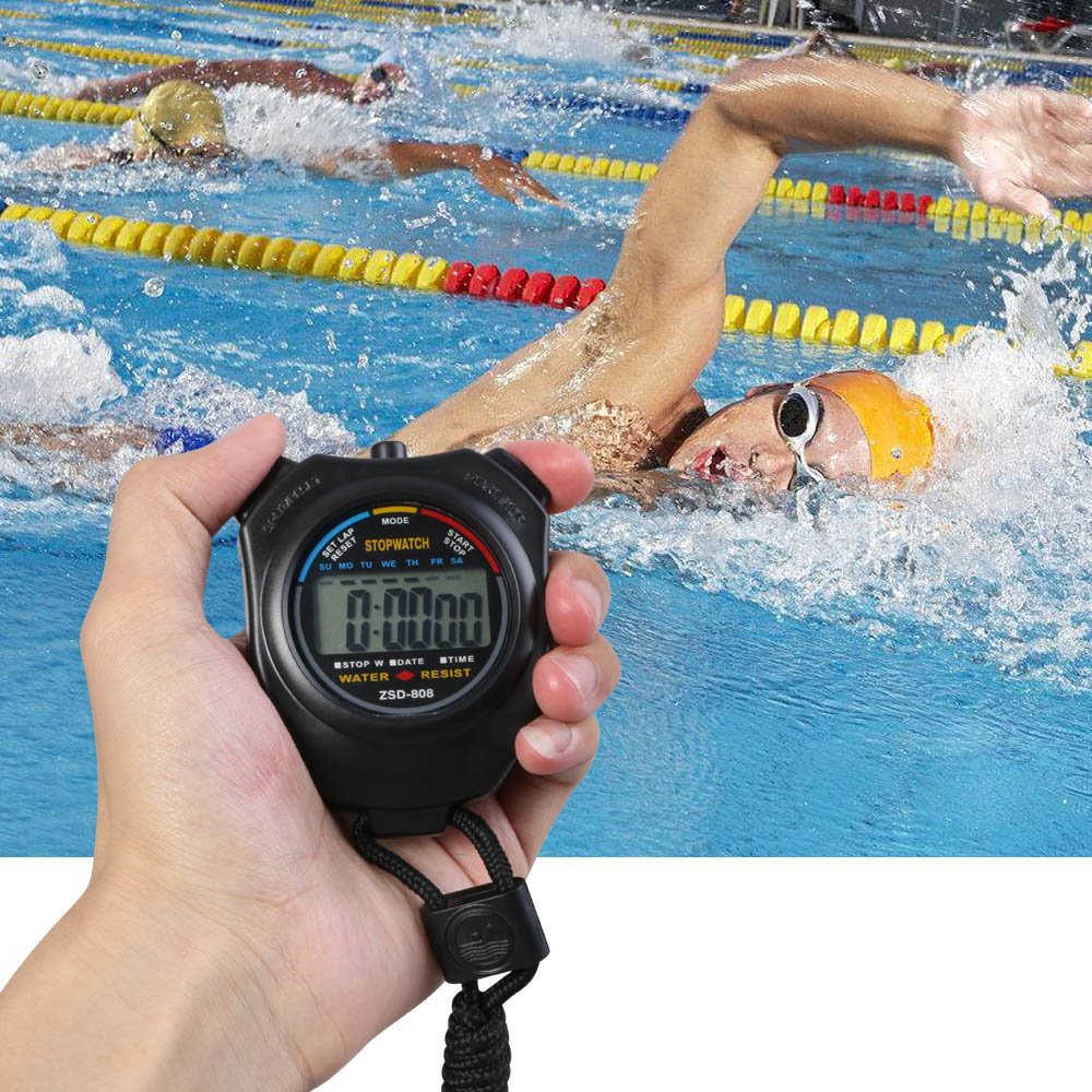 Vicloon Digital Sport Stopwatch Timer with Stainless Steel Whistle,Large LCD Display Suitable for Football,Basketball, Running,Swimming,Fitness and More