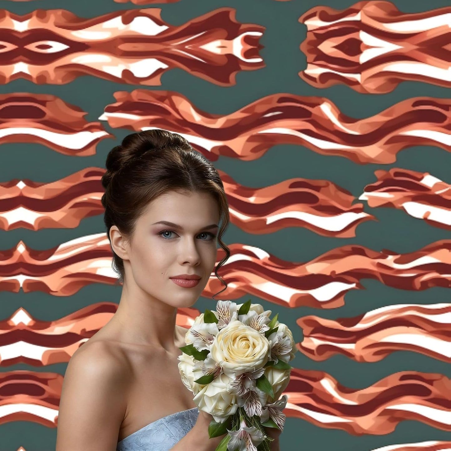 YQxwJL Bacon Pattern Print Studio Backdrop, Large Photo Backdrop for Professional Photography Studio and Events(No