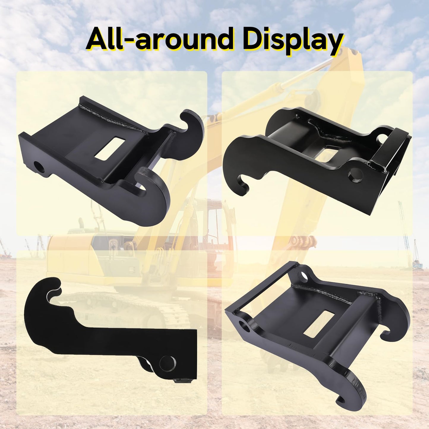 Jeonz X-Change Coupler Bracket for Bobcat Mini Excavator Attachments, Quick Attach Bucket Mount, Black Hardened Steel, Durable and Corrosion-Resistant, Fits Bobcat E-Series Models.