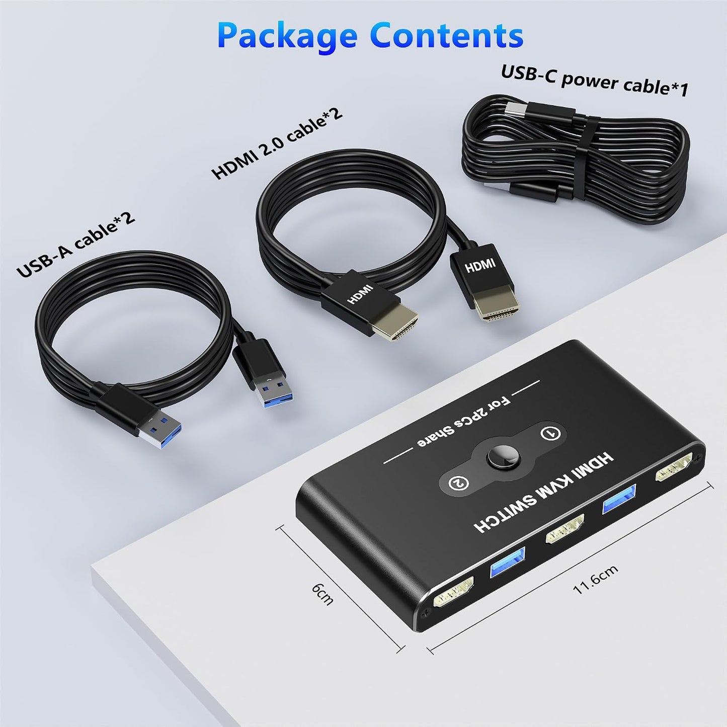 1 2 4K@60Hz 2 1 4 3.0 KVM Switch, KVM Switch Monitors Computers, HDMI Switch, KVM Switches for Computers Sharing