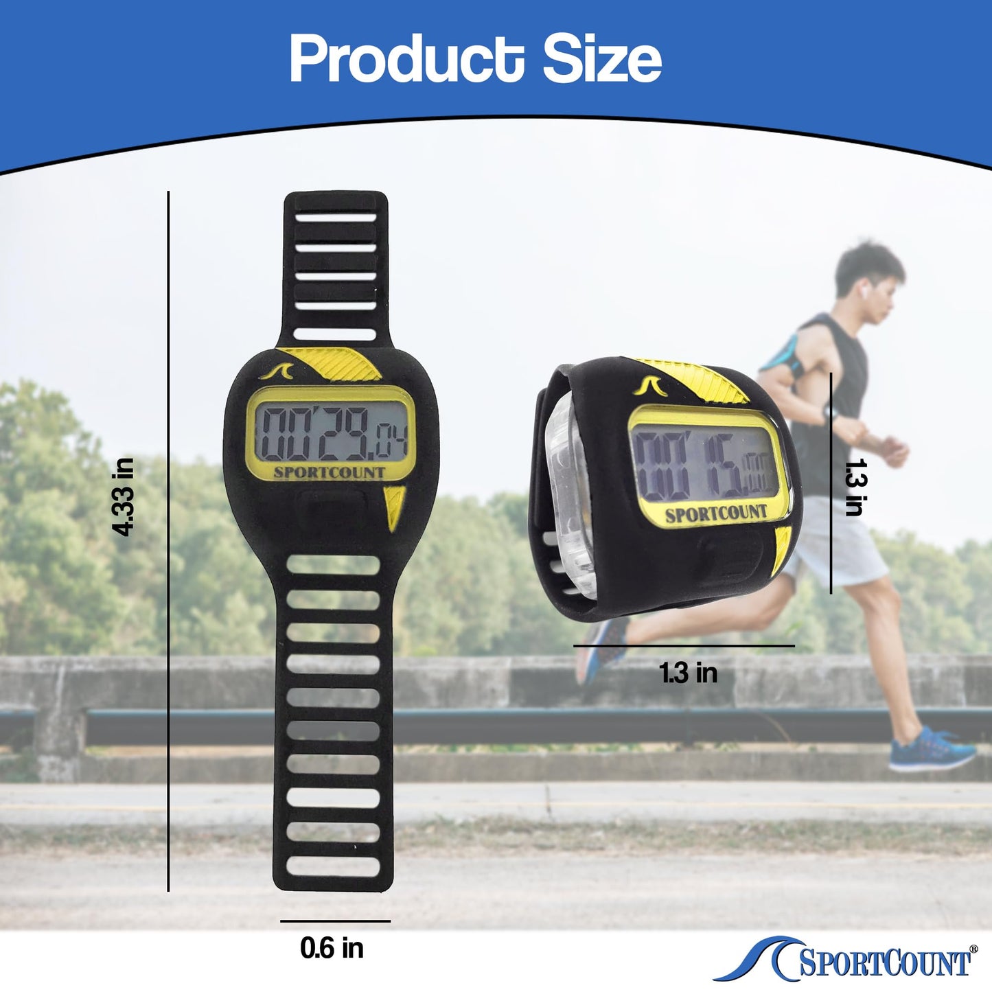 SC SportCount Finger Stopwatch Swim Timer - Waterproof Handheld Swimming Stopwatch for Running, Pickleball, and Cycling