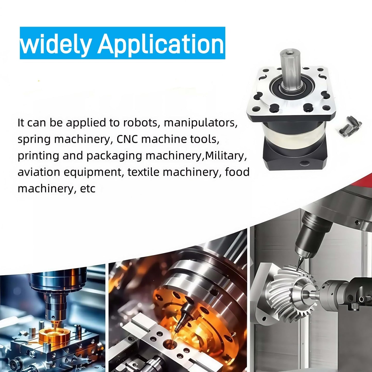 Planetary Gearbox Speed Reducer Gear Head Ratio 100 :1 Backlash <12 arc-min for 19mm Input Shaft 750w 80mm Servo Motor, Planetary Reducers 3500RPM Gear Box Reducer for CNC Lathe Machine Reducer