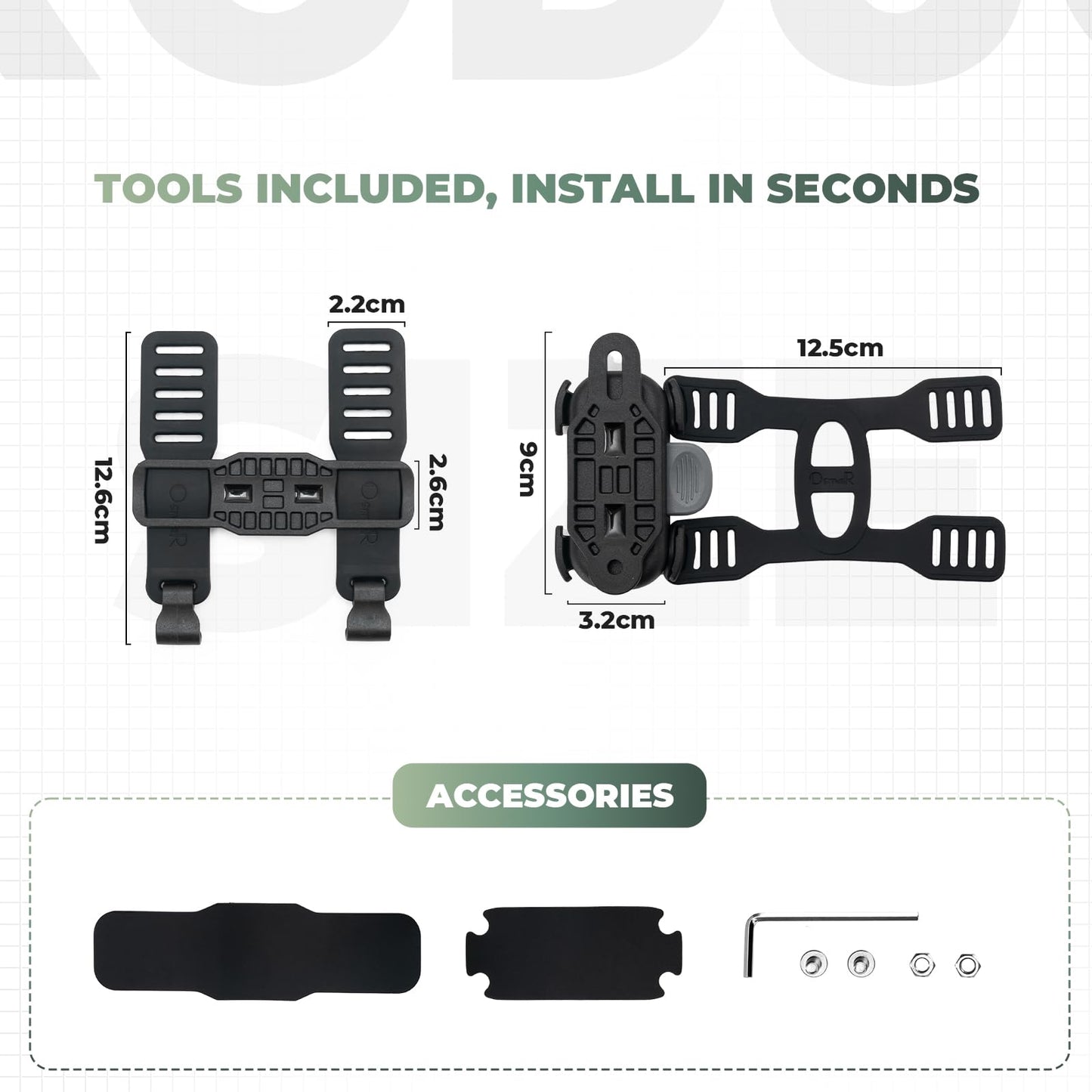 ROCKBROS Magnetic Strap Water Bottle Holder with Quick-Release Button for Road Bikes, Mountain Bikes, Scooters, Backpacks, and Folding Bikes