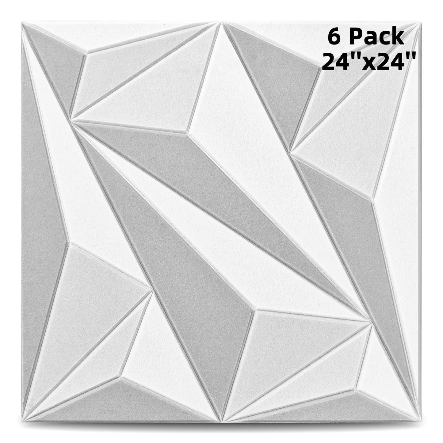 Art3dwallpanels 24" X 24" Acoustic Panels 6 Pack Soundproof Wall Panels Sound Dampening, 3D Wall Decor Absorbing Panels, White and Gray